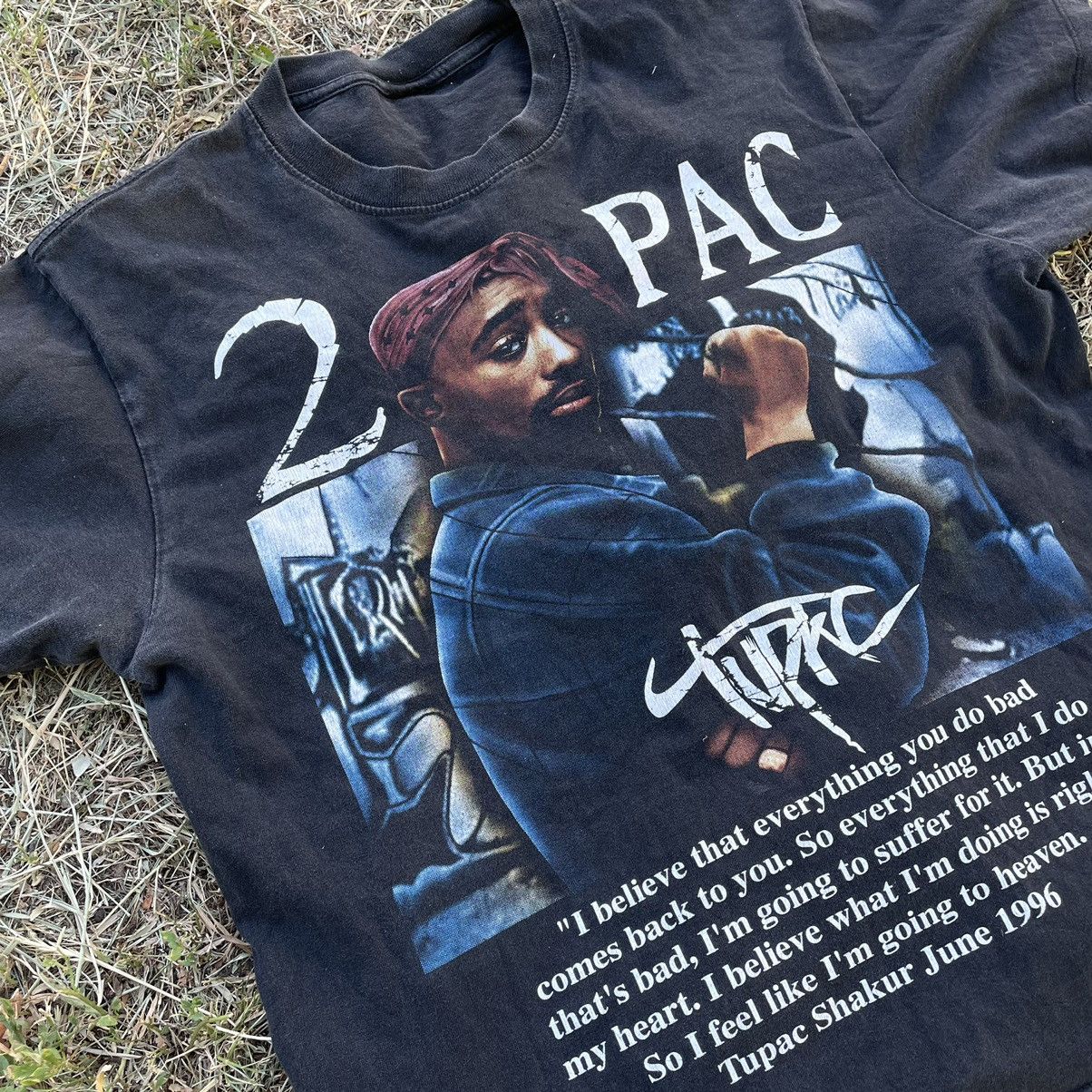 Vintage Vintage 90s Tupac Graphic Tee Sun Faded Streetwear Boxy M Size US M / EU 48-50 / 2 - 5 Thumbnail