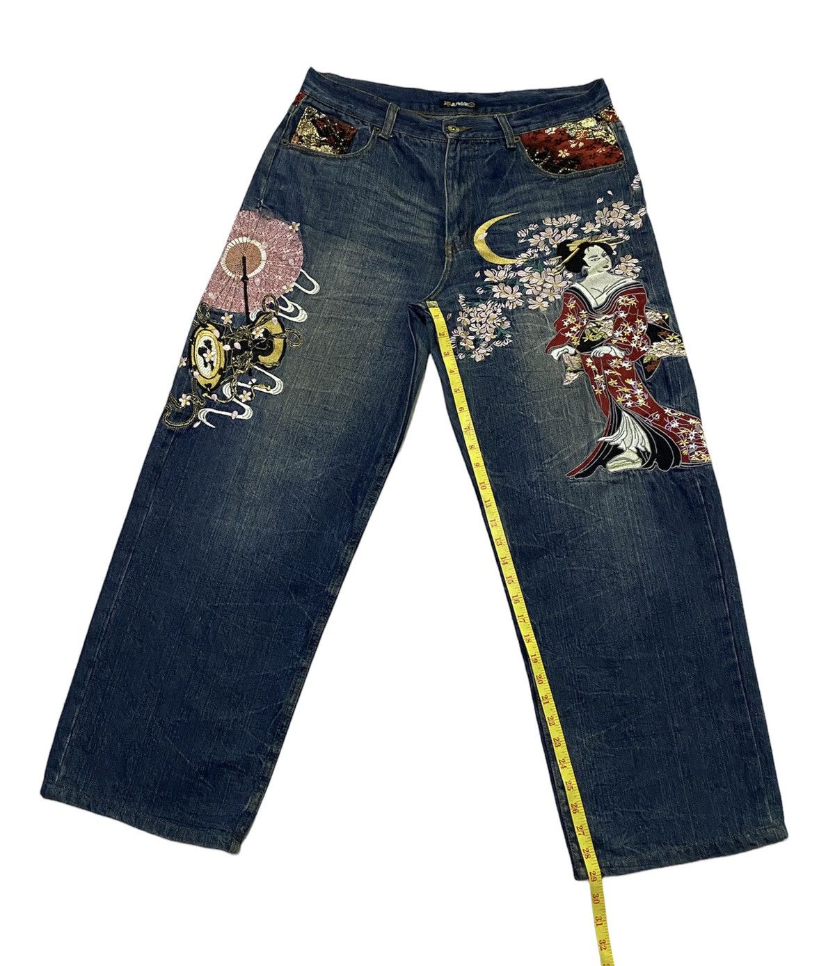 Japanese Brand Vintage HISHYOUHAKUREI Embroidery Jeans Size US 34 / EU 50 - 7 Thumbnail
