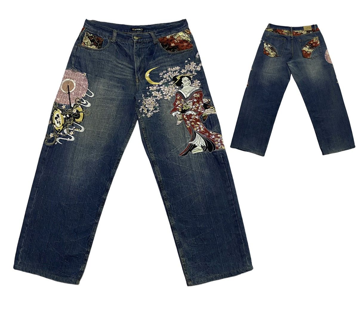 Japanese Brand Vintage HISHYOUHAKUREI Embroidery Jeans Size US 34 / EU 50 - 1 Thumbnail