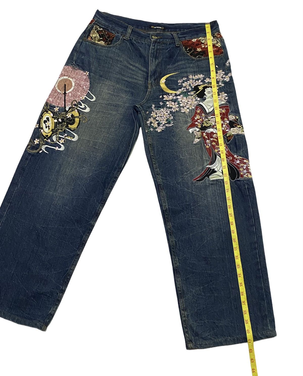 Japanese Brand Vintage HISHYOUHAKUREI Embroidery Jeans Size US 34 / EU 50 - 6 Thumbnail