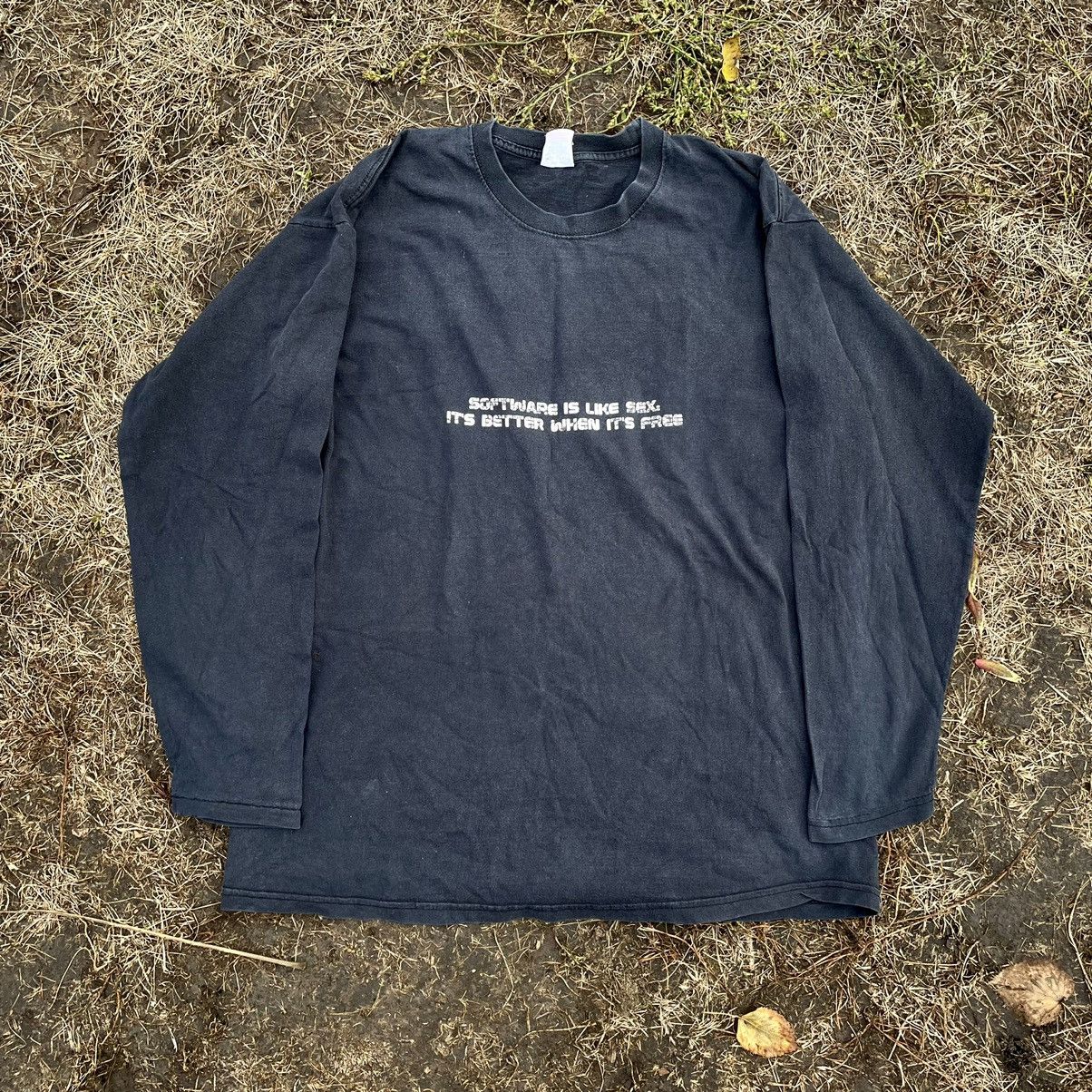 Vintage Vintage Y2K Graphic Tee Software Sex Promo Faded Black L Size US L / EU 52-54 / 3 - 3 Thumbnail