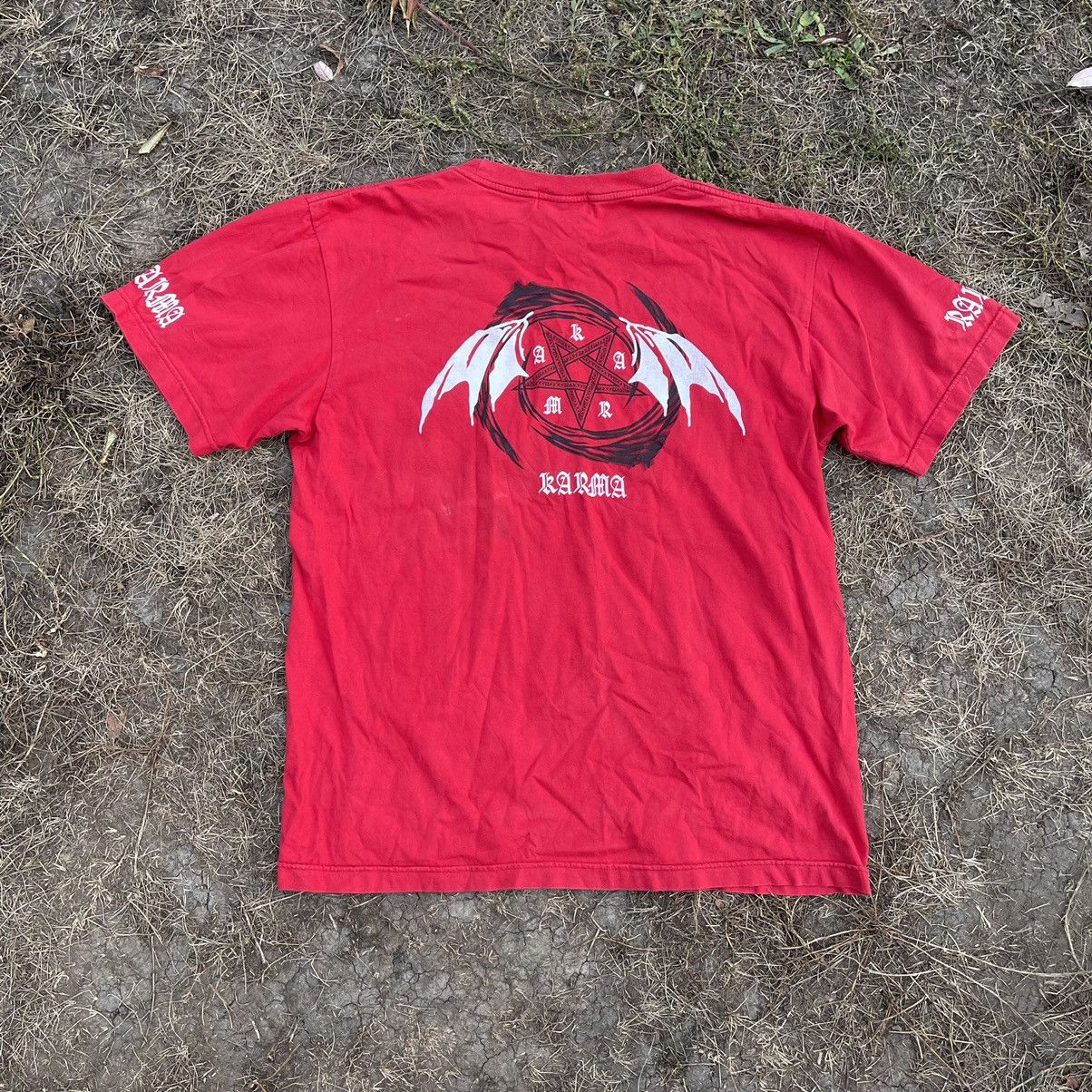 Vintage Vintage Y2K Logo Tee 90s Karma Pentagram Devil L Size US L / EU 52-54 / 3 - 1 Thumbnail