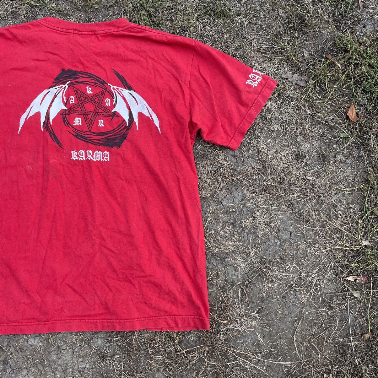Vintage Vintage Y2K Logo Tee 90s Karma Pentagram Devil L Size US L / EU 52-54 / 3 - 3 Thumbnail