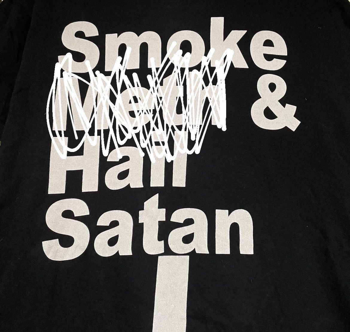 Vintage Vintage Y2K Graphic Tee Smoke Hail Satan Punk Streetwear M Size US M / EU 48-50 / 2 - 4 Thumbnail
