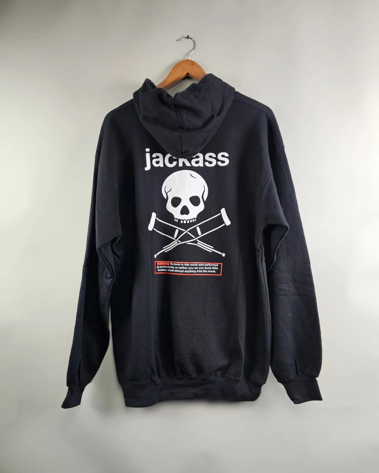 image of 2000 Jackass Vintage Movie Hoodie Skate Tee in Black, Men's (Size XL)