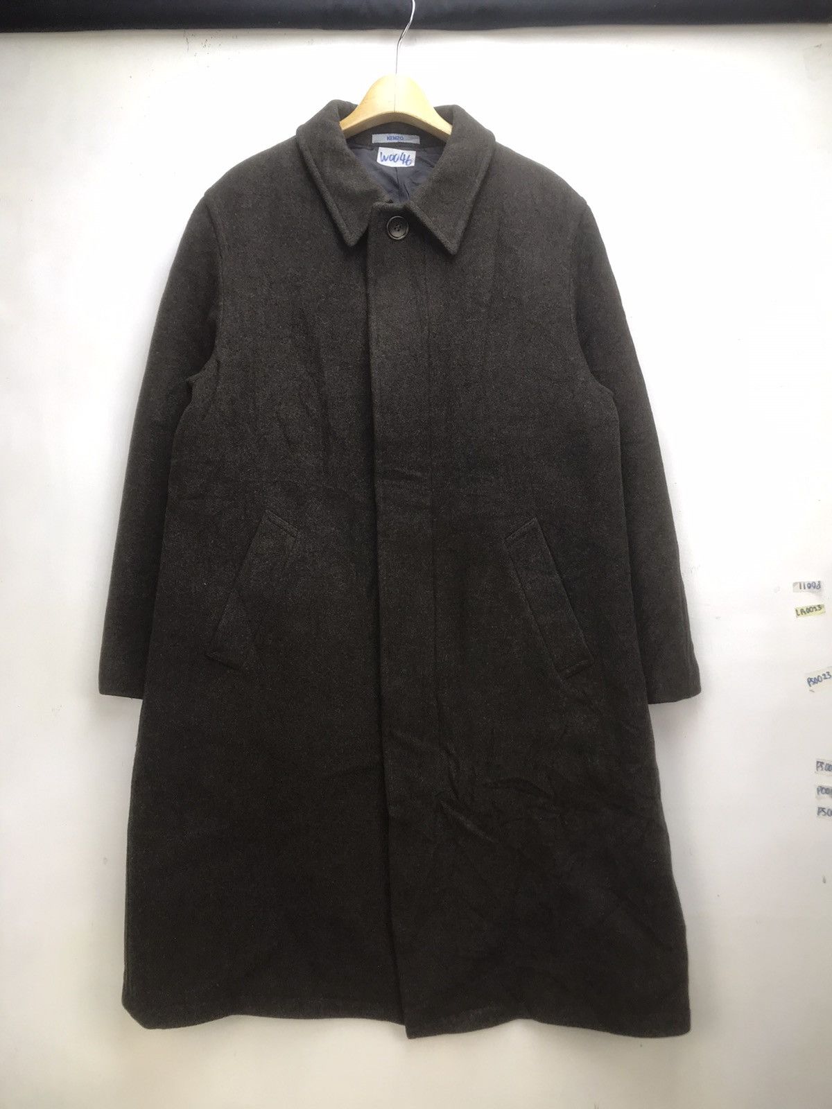 image of Vintage Kenzo Homme Trenchcoat Parka in Brown, Men's (Size Medium)