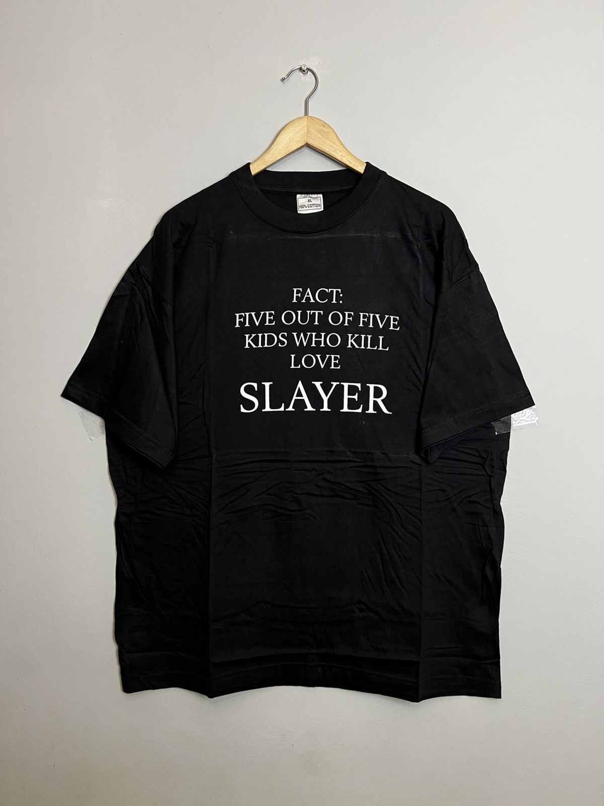 image of Band Tees x Slayer Vintage 90's Kids Who Kill Loves Slayer Metal Band Tee in Black (Size XL)