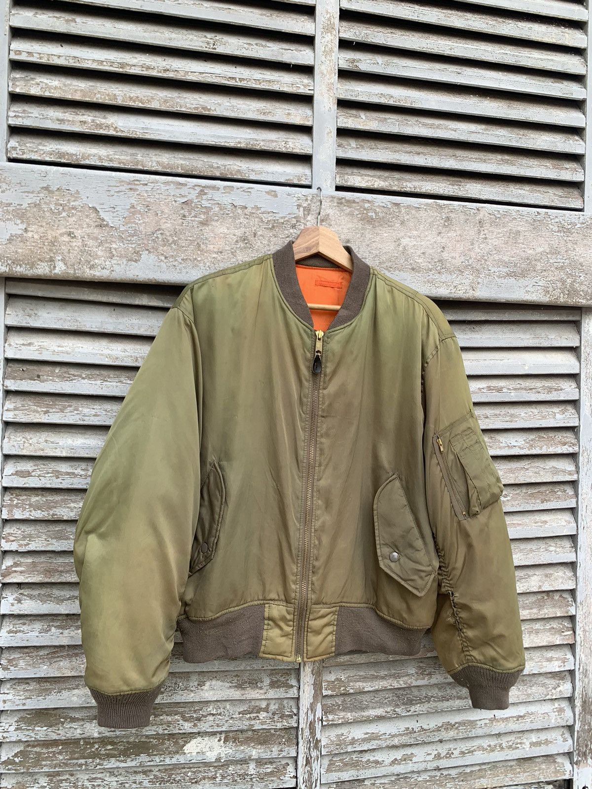 Vintage 🪖Vintage Faded MA-1 Man Intermediate Bomber Jacket Size US M / EU 48-50 / 2 - 4 Thumbnail