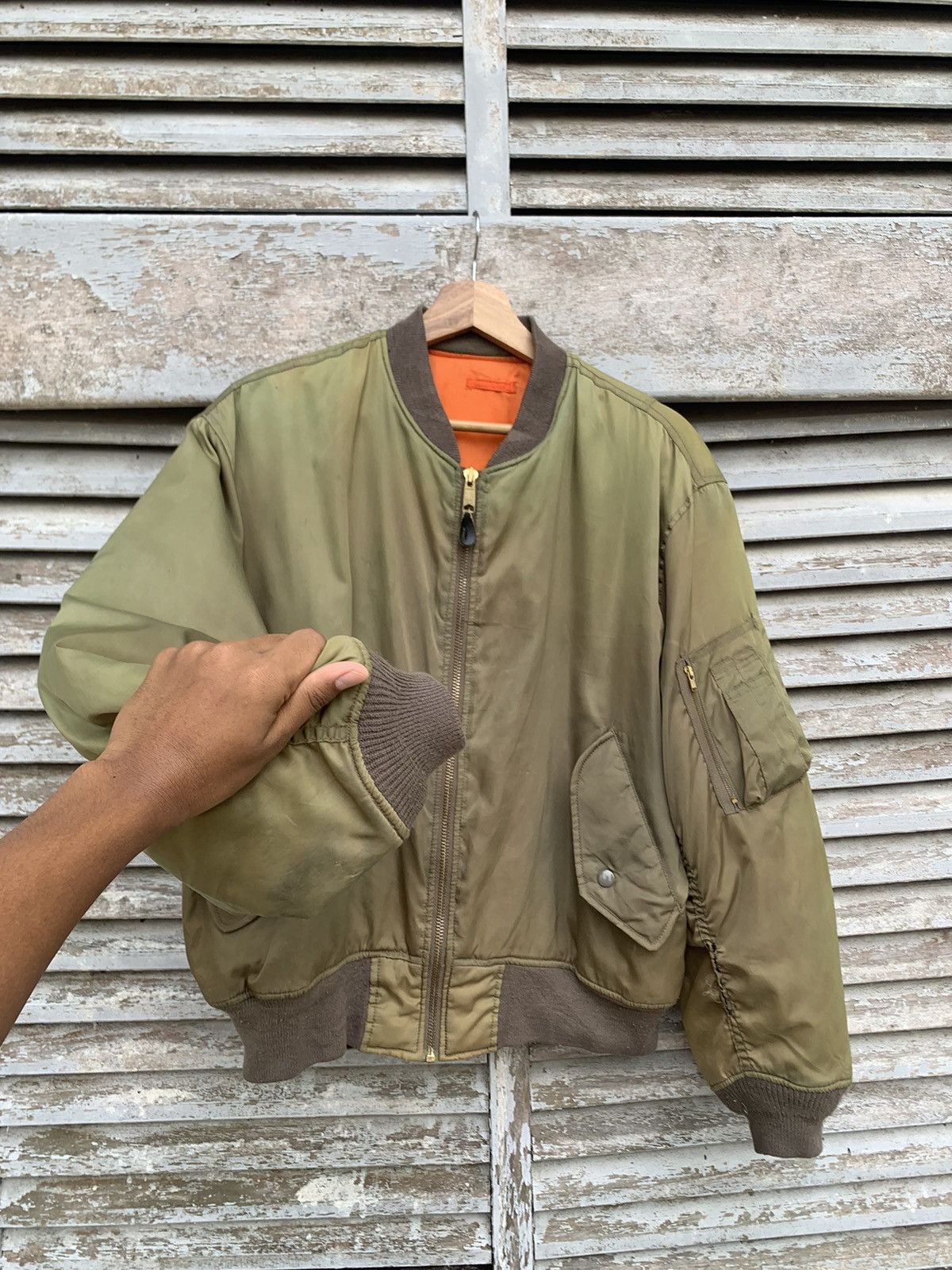 Vintage 🪖Vintage Faded MA-1 Man Intermediate Bomber Jacket Size US M / EU 48-50 / 2 - 7 Thumbnail