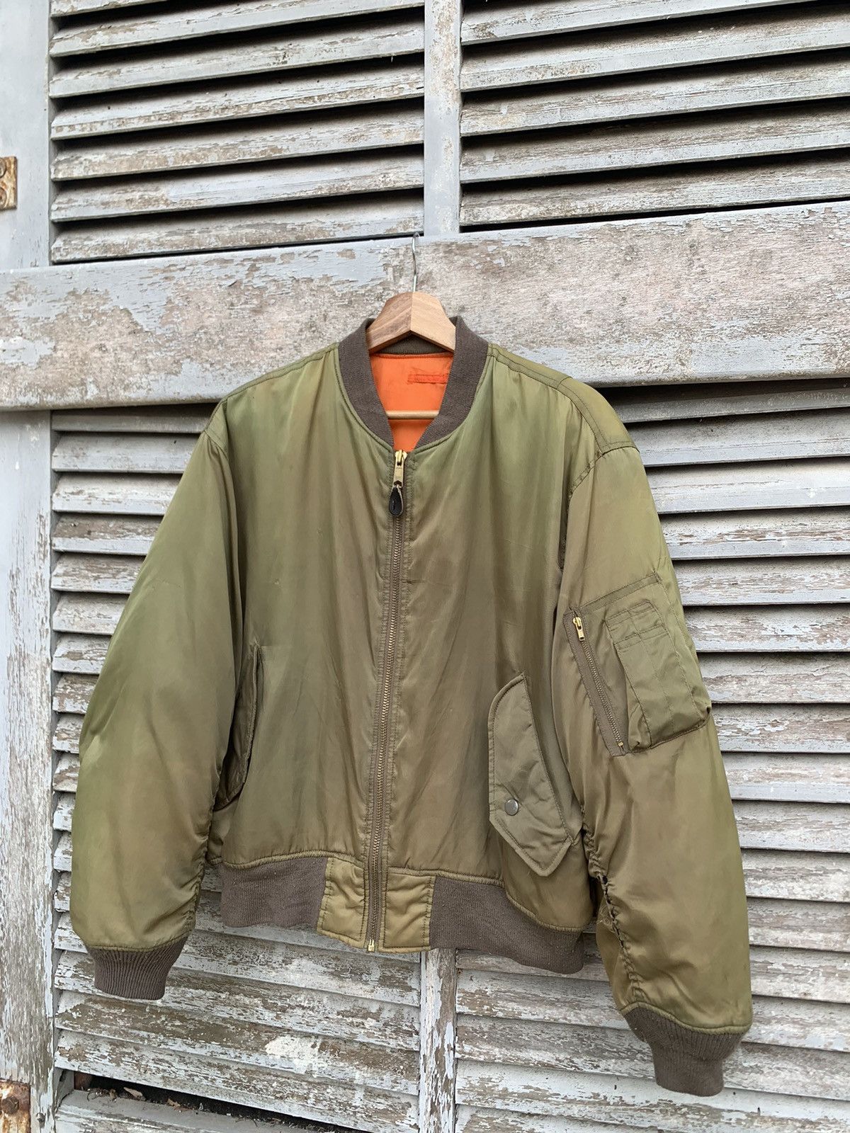 Vintage 🪖Vintage Faded MA-1 Man Intermediate Bomber Jacket Size US M / EU 48-50 / 2 - 2 Thumbnail