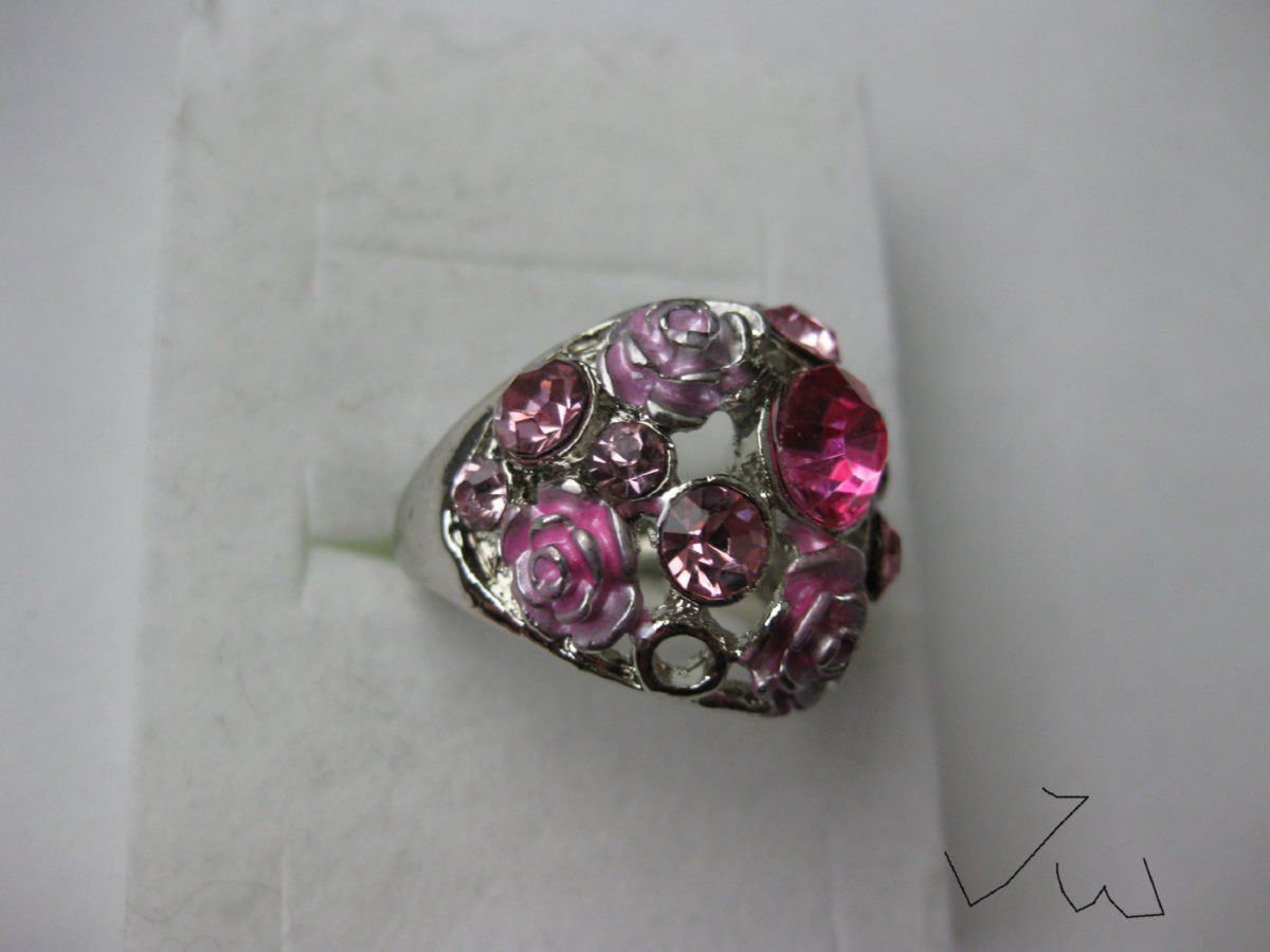 Jewelry Pink Rose CZs Ring - Size 7.5 Size ONE SIZE - 3 Thumbnail