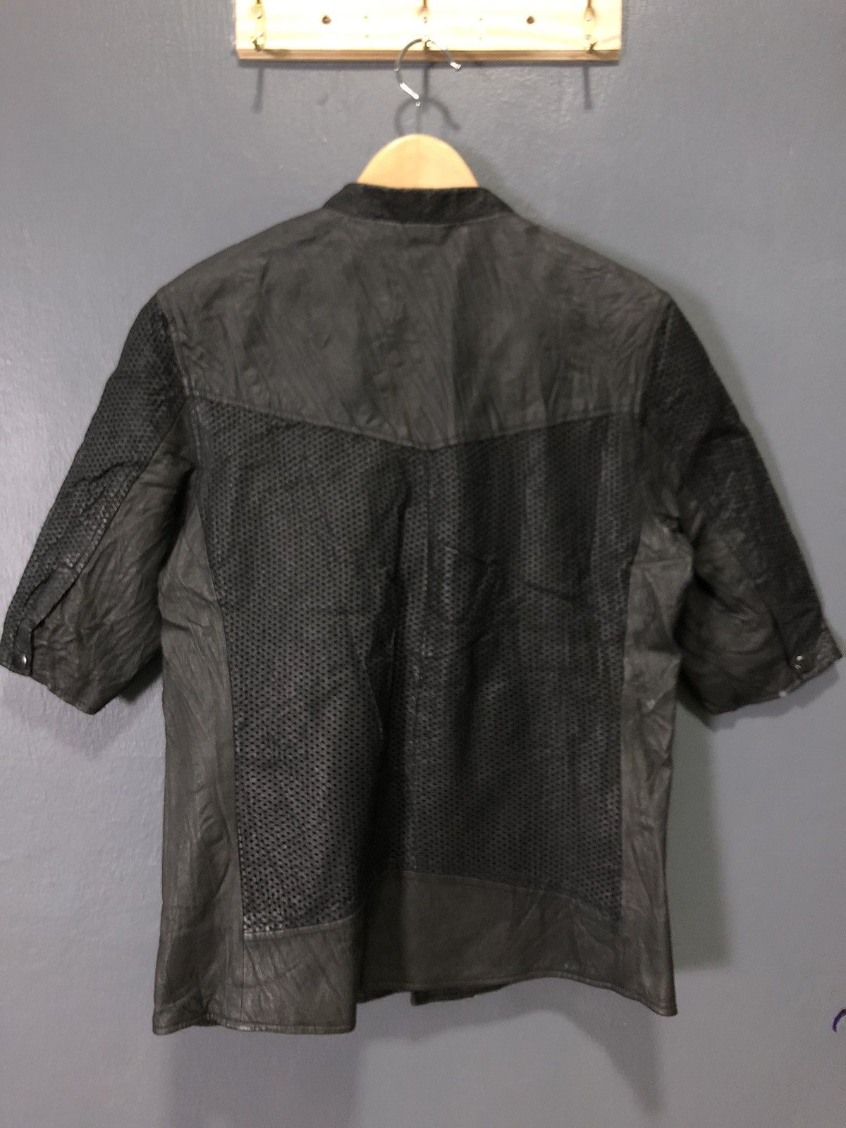 Japanese Brand × Vintage [D] BY TASS DESIGN LEATHER PUNK BIKER SHORT SLEVE NET JACKET Size US S / EU 44-46 / 1 - 8 Thumbnail