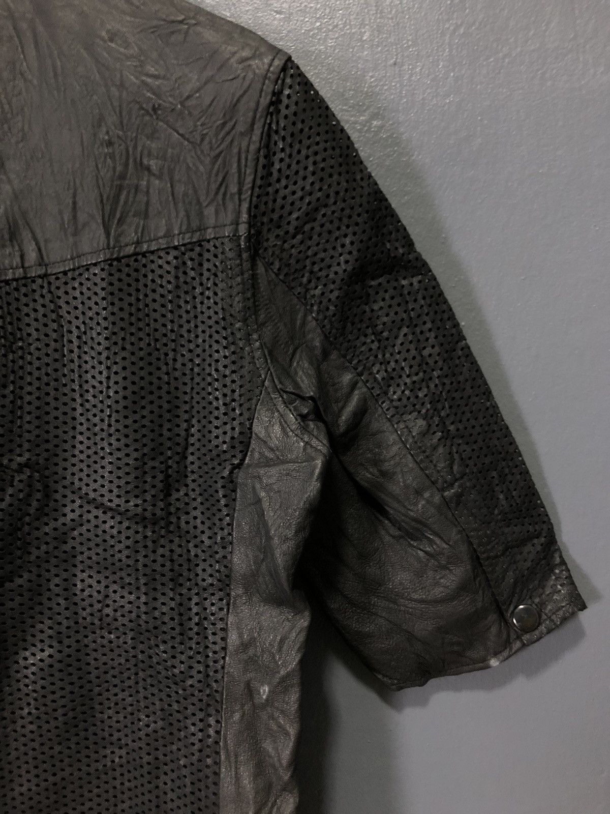 Japanese Brand × Vintage [D] BY TASS DESIGN LEATHER PUNK BIKER SHORT SLEVE NET JACKET Size US S / EU 44-46 / 1 - 10 Thumbnail