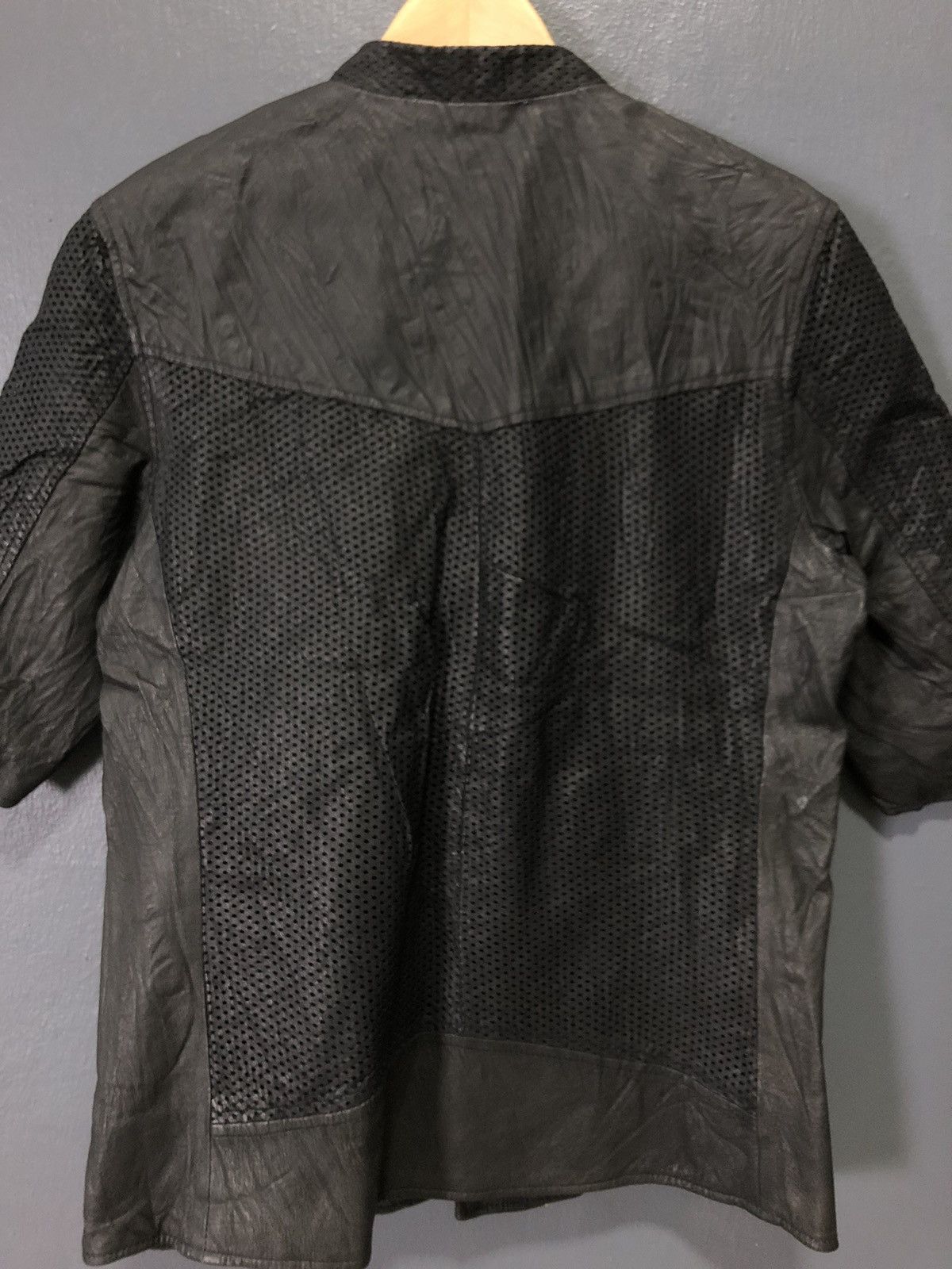 Japanese Brand × Vintage [D] BY TASS DESIGN LEATHER PUNK BIKER SHORT SLEVE NET JACKET Size US S / EU 44-46 / 1 - 7 Thumbnail