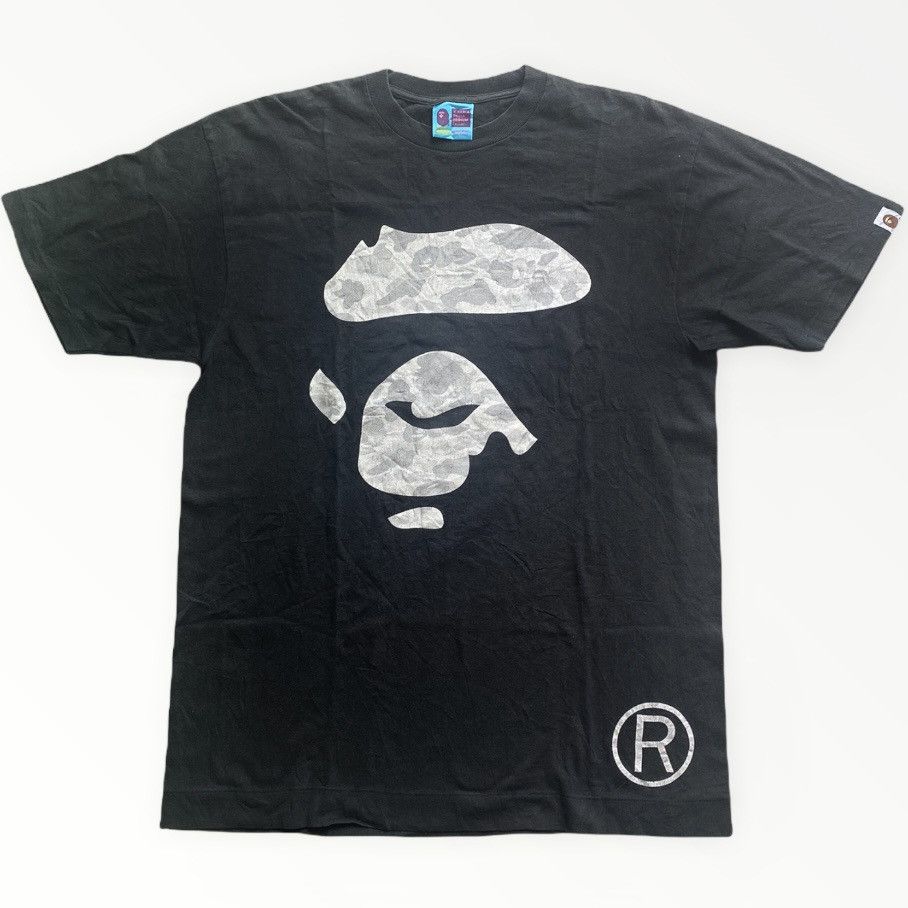 image of Bape Camo Logo T Shirt in Black, Men's (Size Medium)