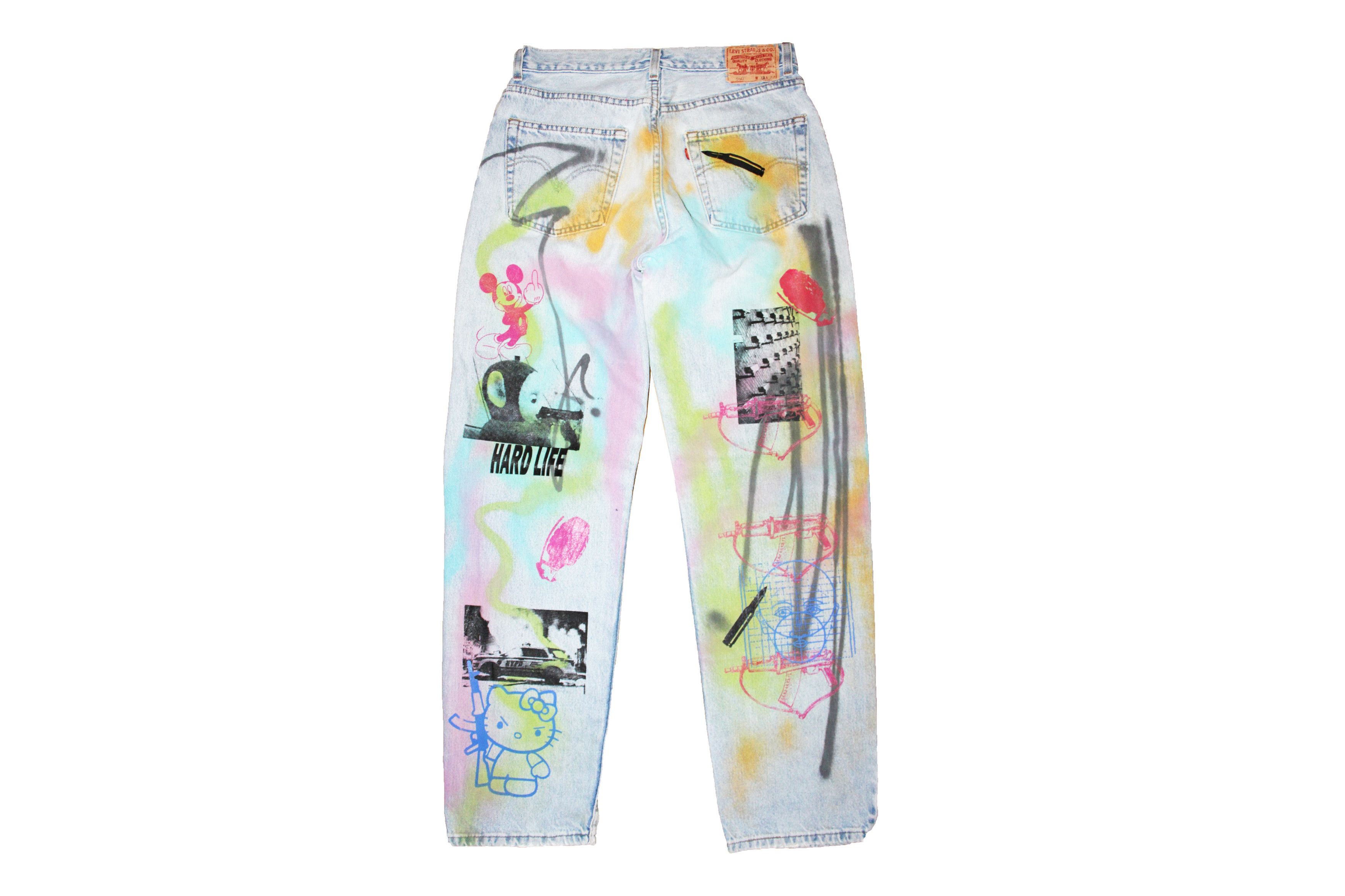 Levi's Vintage levis Custom Graffiti Jeans Full Print Size US 34 / EU 50 - 1 Thumbnail