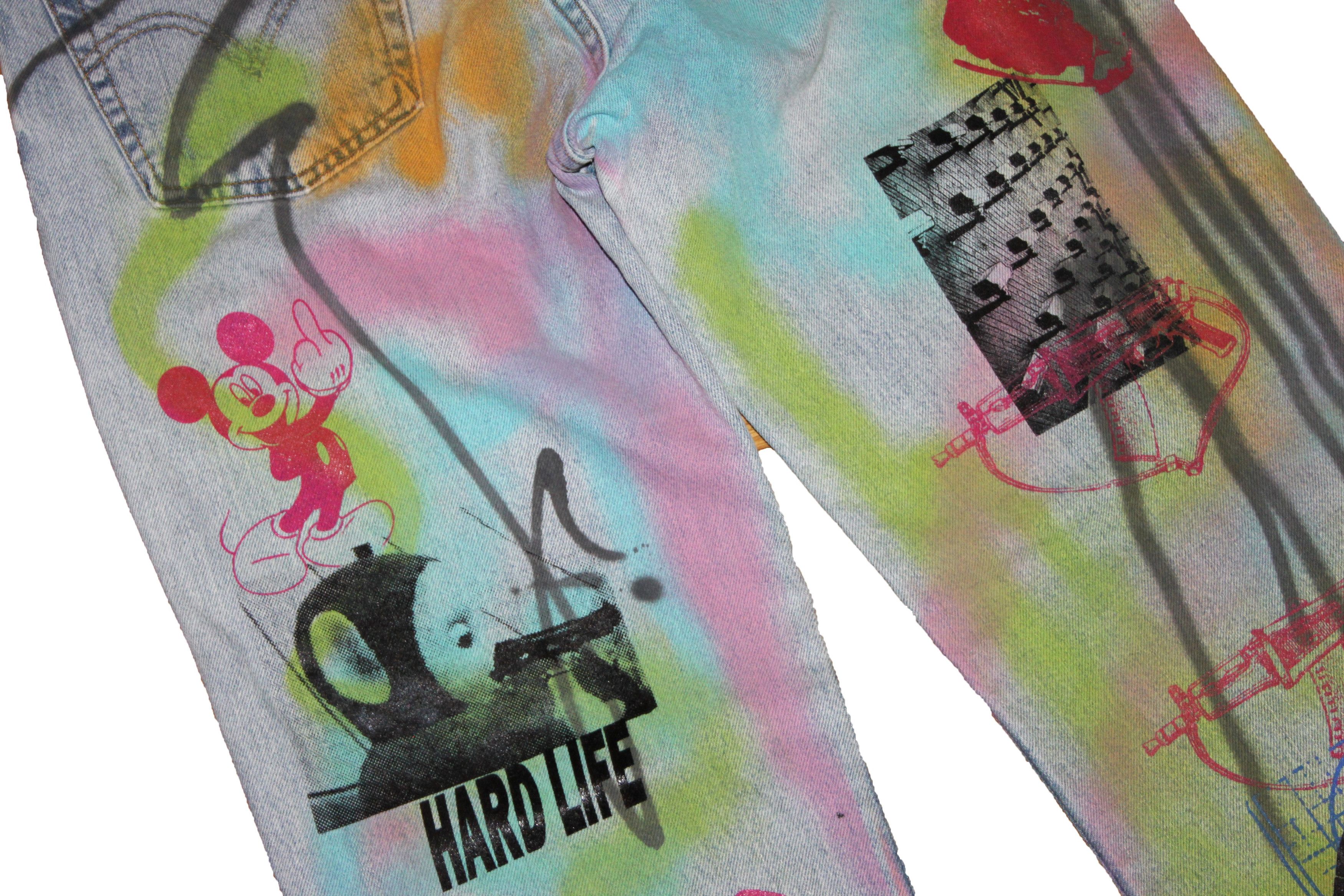 Levi's Vintage levis Custom Graffiti Jeans Full Print Size US 34 / EU 50 - 6 Thumbnail