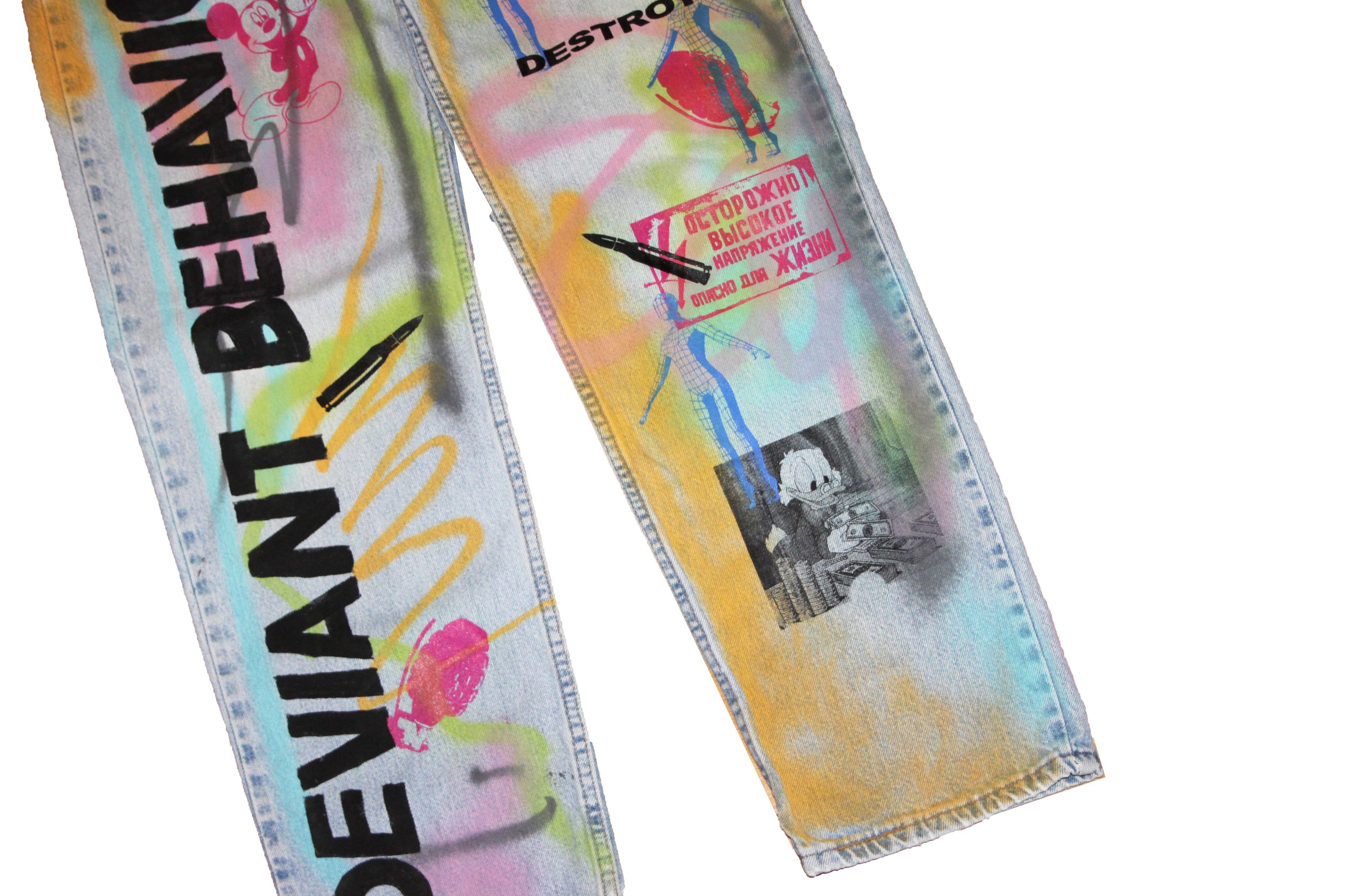 Levi's Vintage levis Custom Graffiti Jeans Full Print Size US 34 / EU 50 - 4 Thumbnail