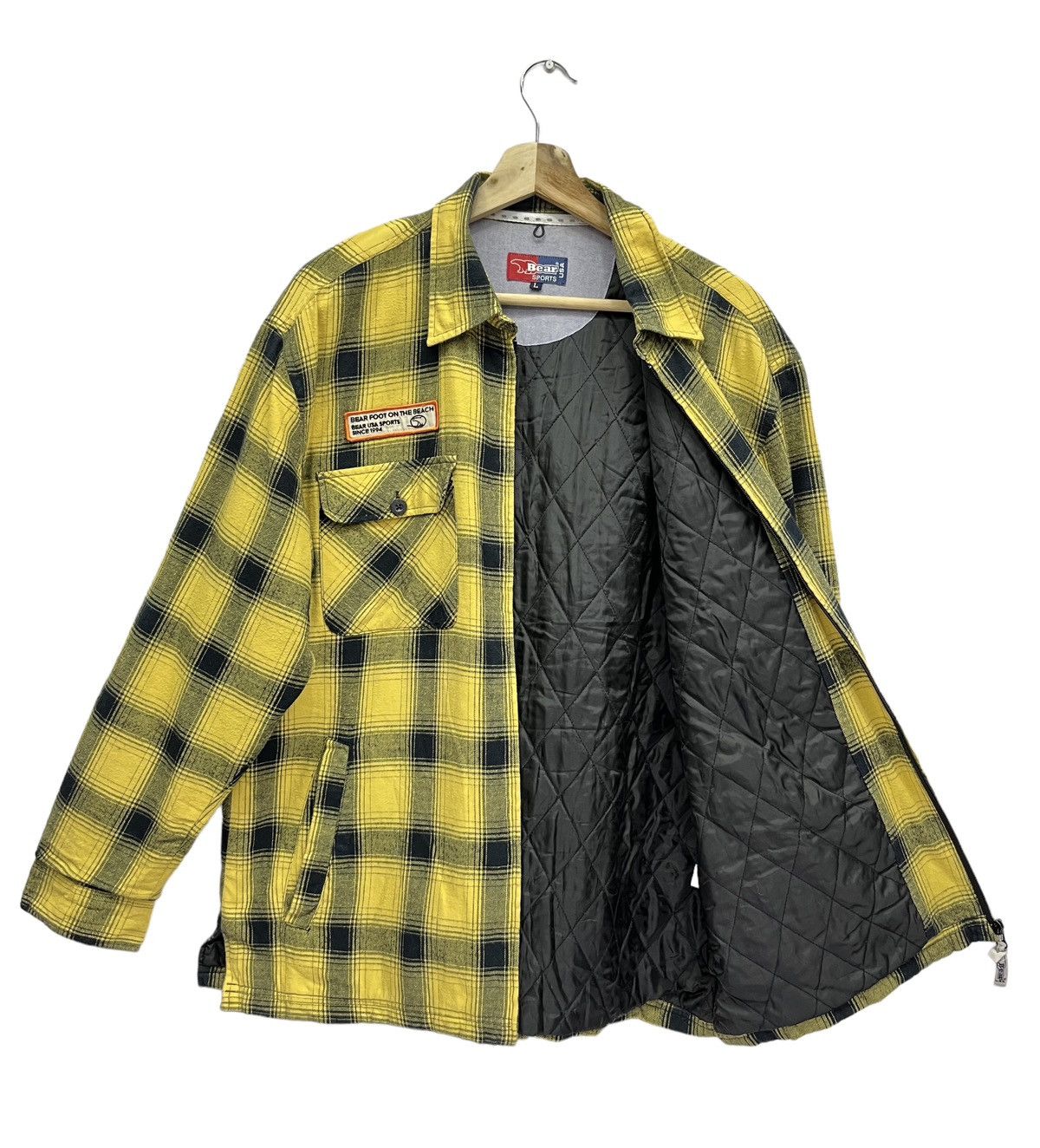 Flannel 💥BEAR USA Tartan Yellow Quilted Lined Zipper Flannel Shirt Size US M / EU 48-50 / 2 - 1 Thumbnail