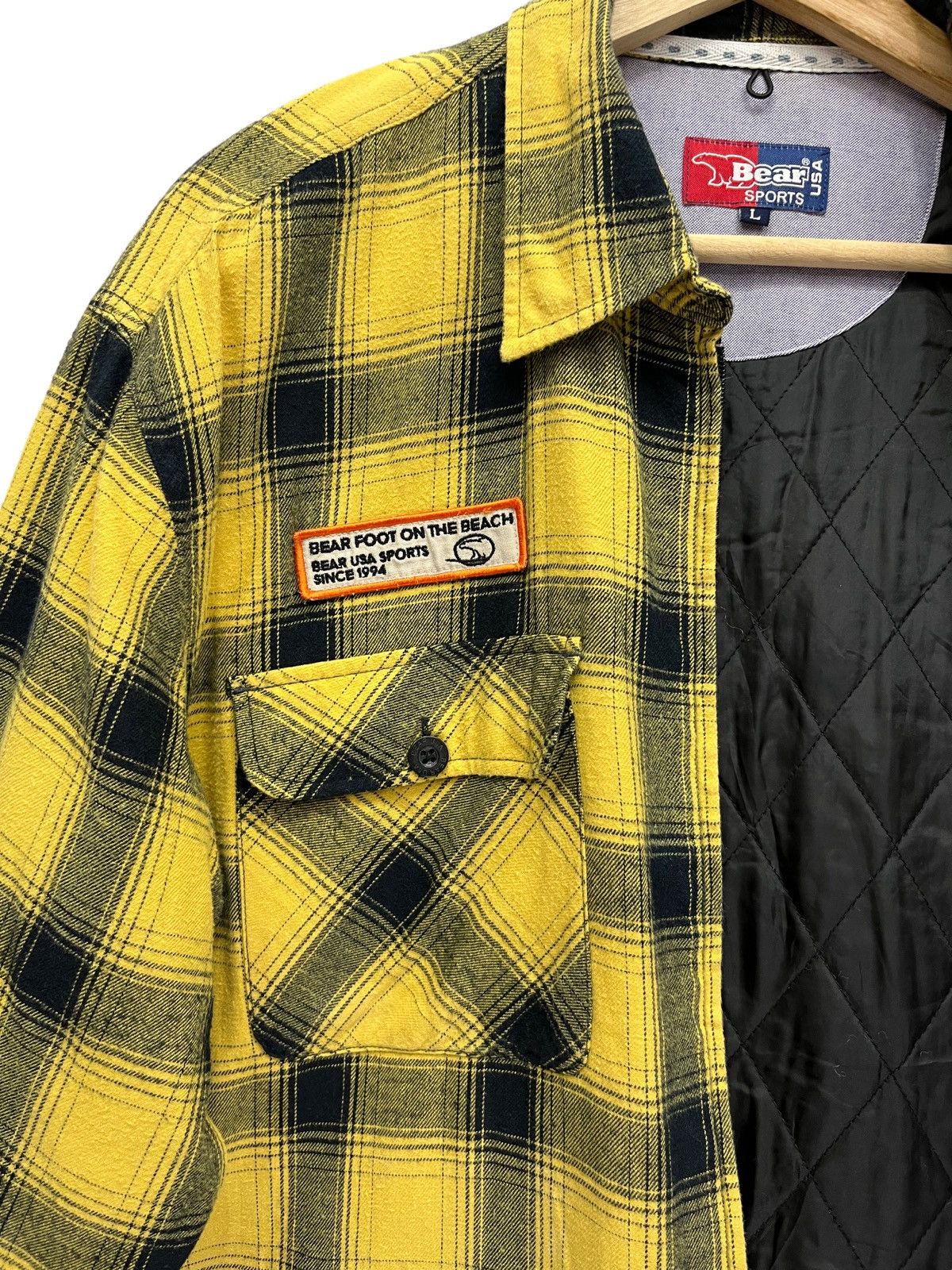 Flannel 💥BEAR USA Tartan Yellow Quilted Lined Zipper Flannel Shirt Size US M / EU 48-50 / 2 - 3 Thumbnail