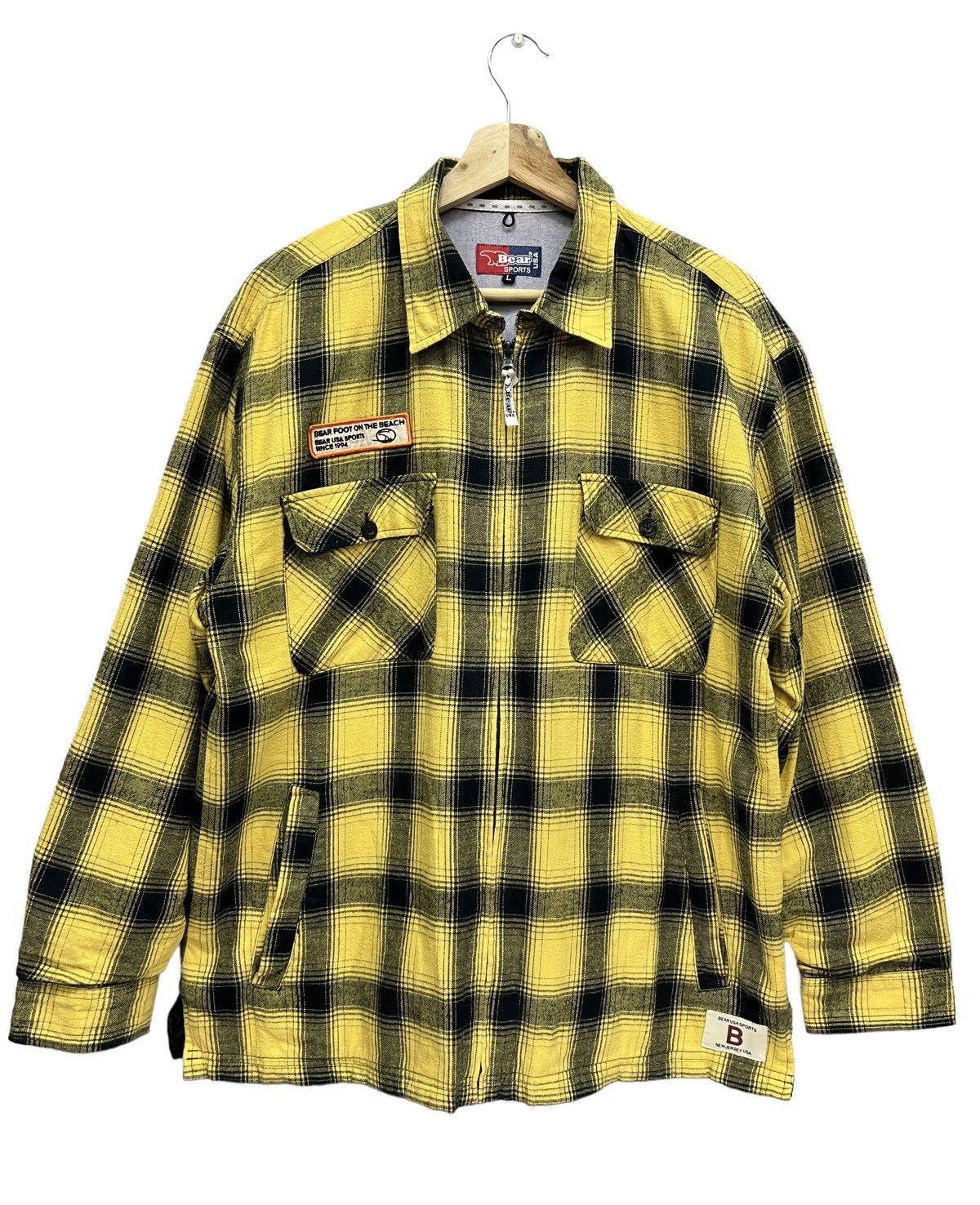 Flannel 💥BEAR USA Tartan Yellow Quilted Lined Zipper Flannel Shirt Size US M / EU 48-50 / 2 - 2 Thumbnail