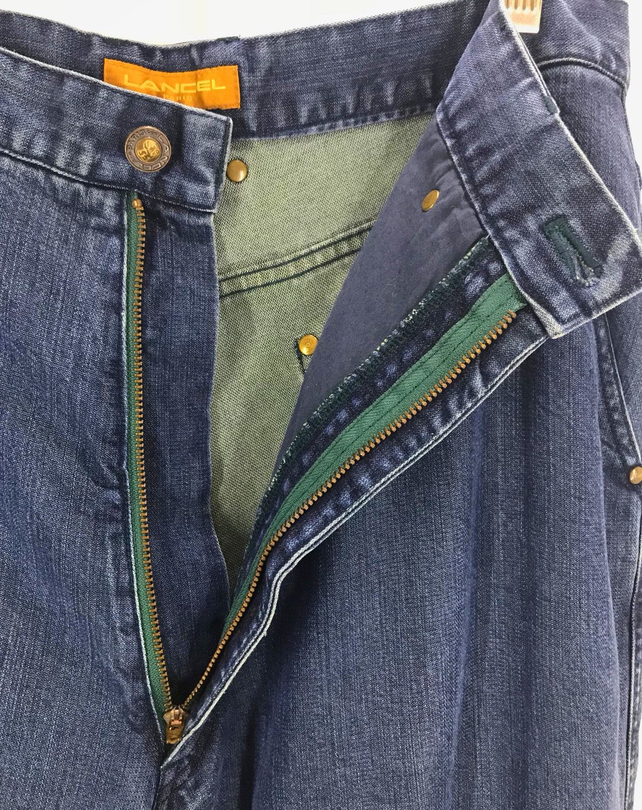 Lanvin Vintage LANVIN PARIS Embroidered Baggy Wide Denim Pants Size US 32 / EU 48 - 12 Thumbnail
