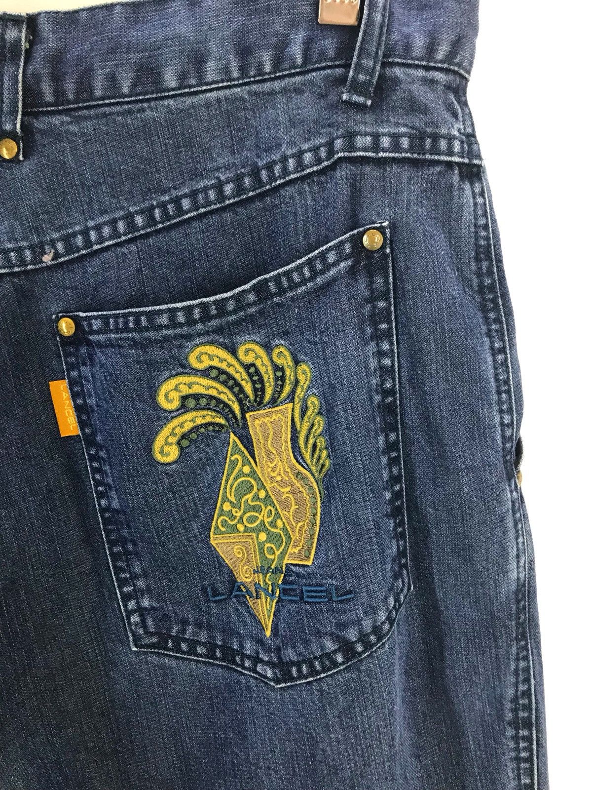 Lanvin Vintage LANVIN PARIS Embroidered Baggy Wide Denim Pants Size US 32 / EU 48 - 5 Thumbnail