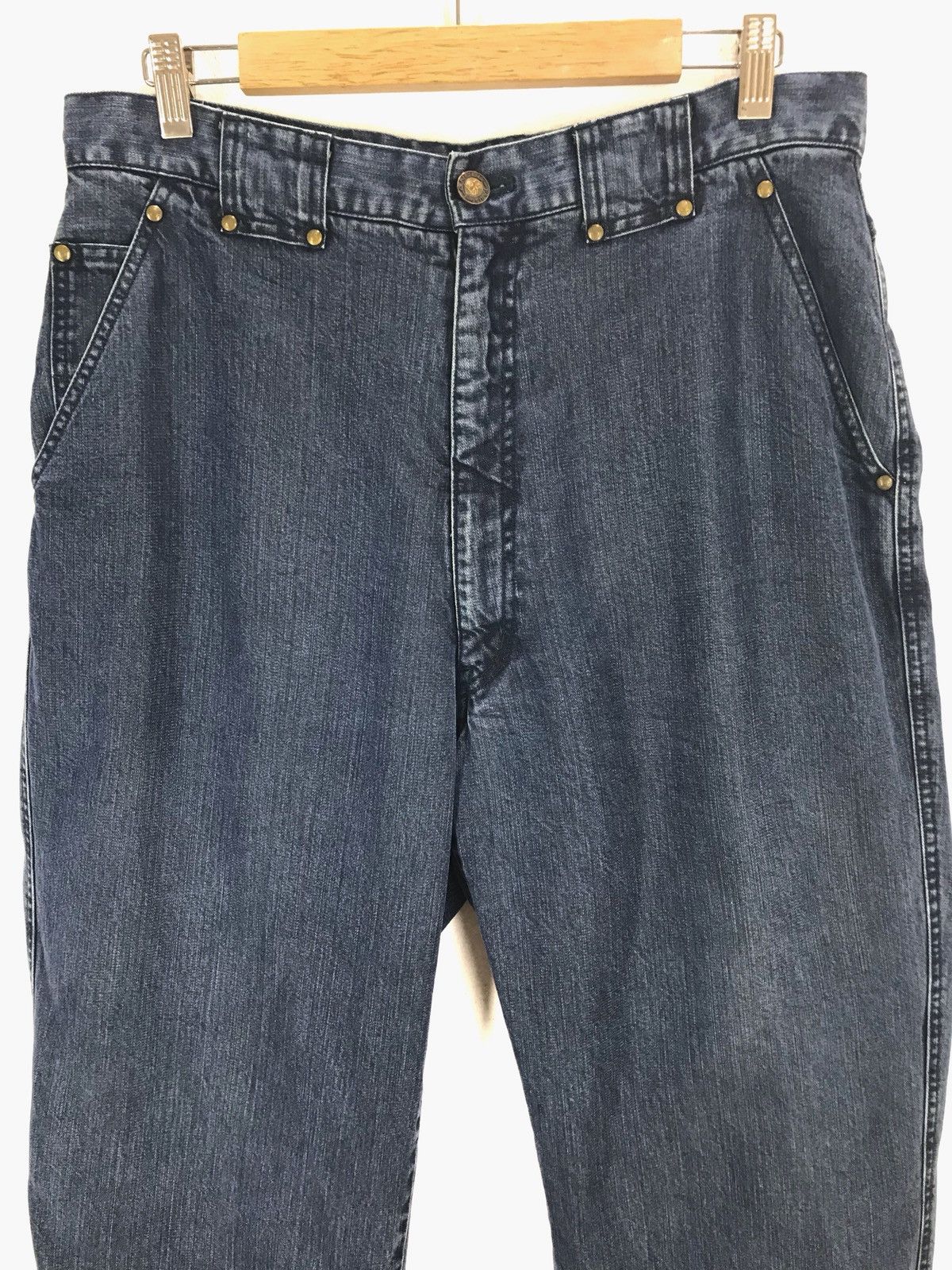 Lanvin Vintage LANVIN PARIS Embroidered Baggy Wide Denim Pants Size US 32 / EU 48 - 7 Thumbnail