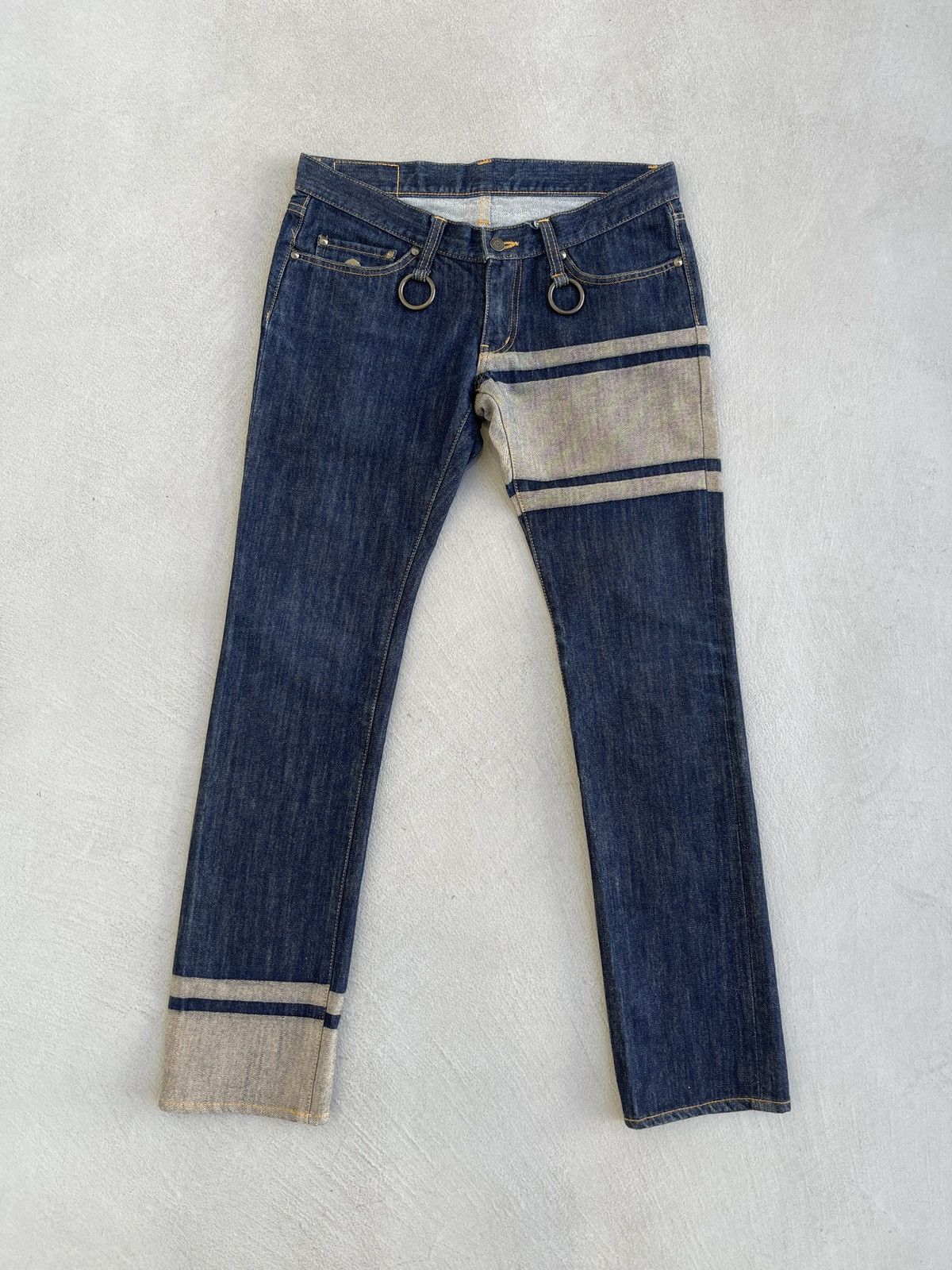 Image of Og Mastermind Japan Distress Wash Straight Leg Denim Jeans, Men's (Size 34)