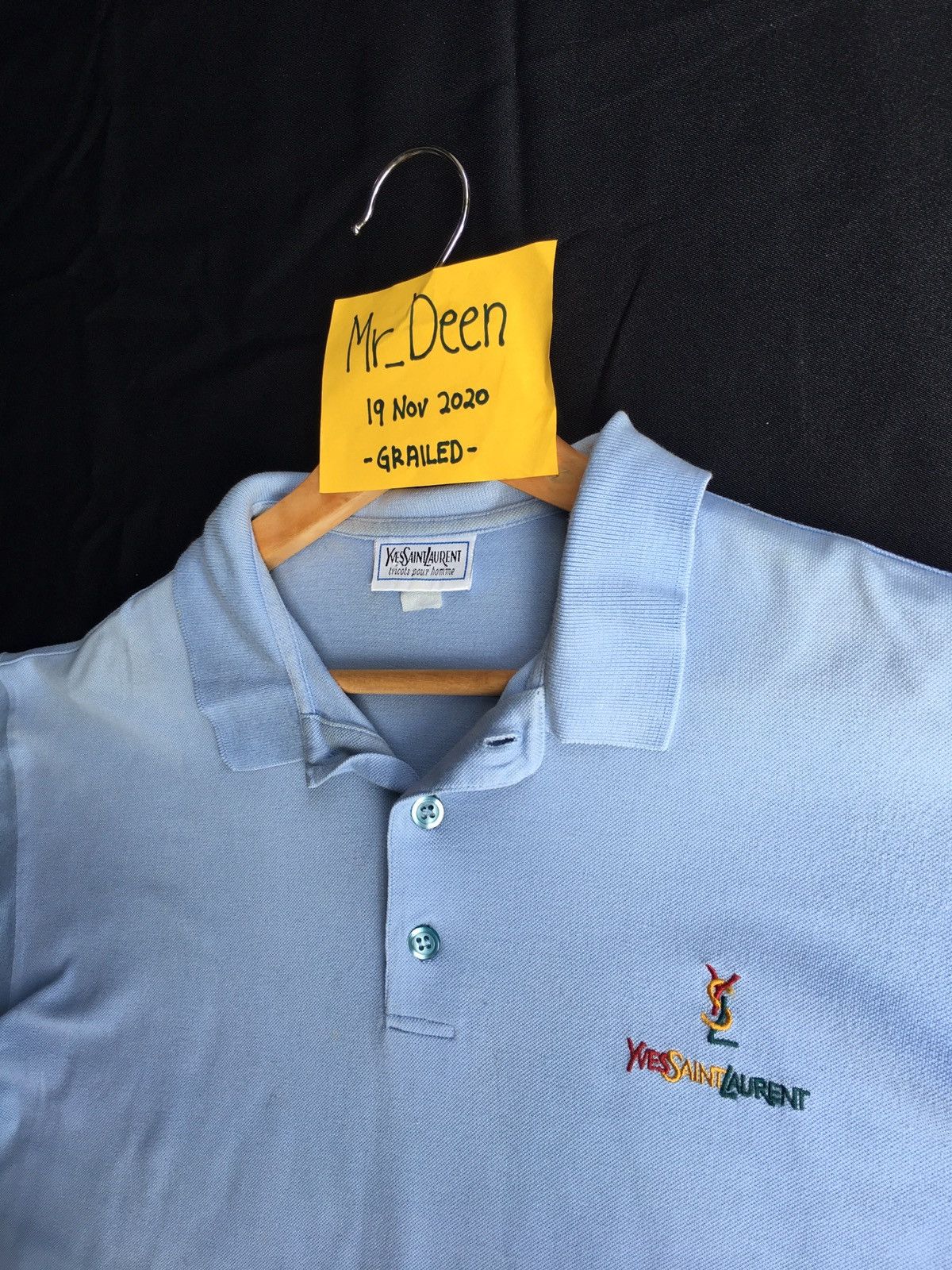 Yves Saint Laurent Vtg Yves Saint Laurent YSL Pour Homme SmallSpellout Polo Size US M / EU 48-50 / 2 - 7 Thumbnail