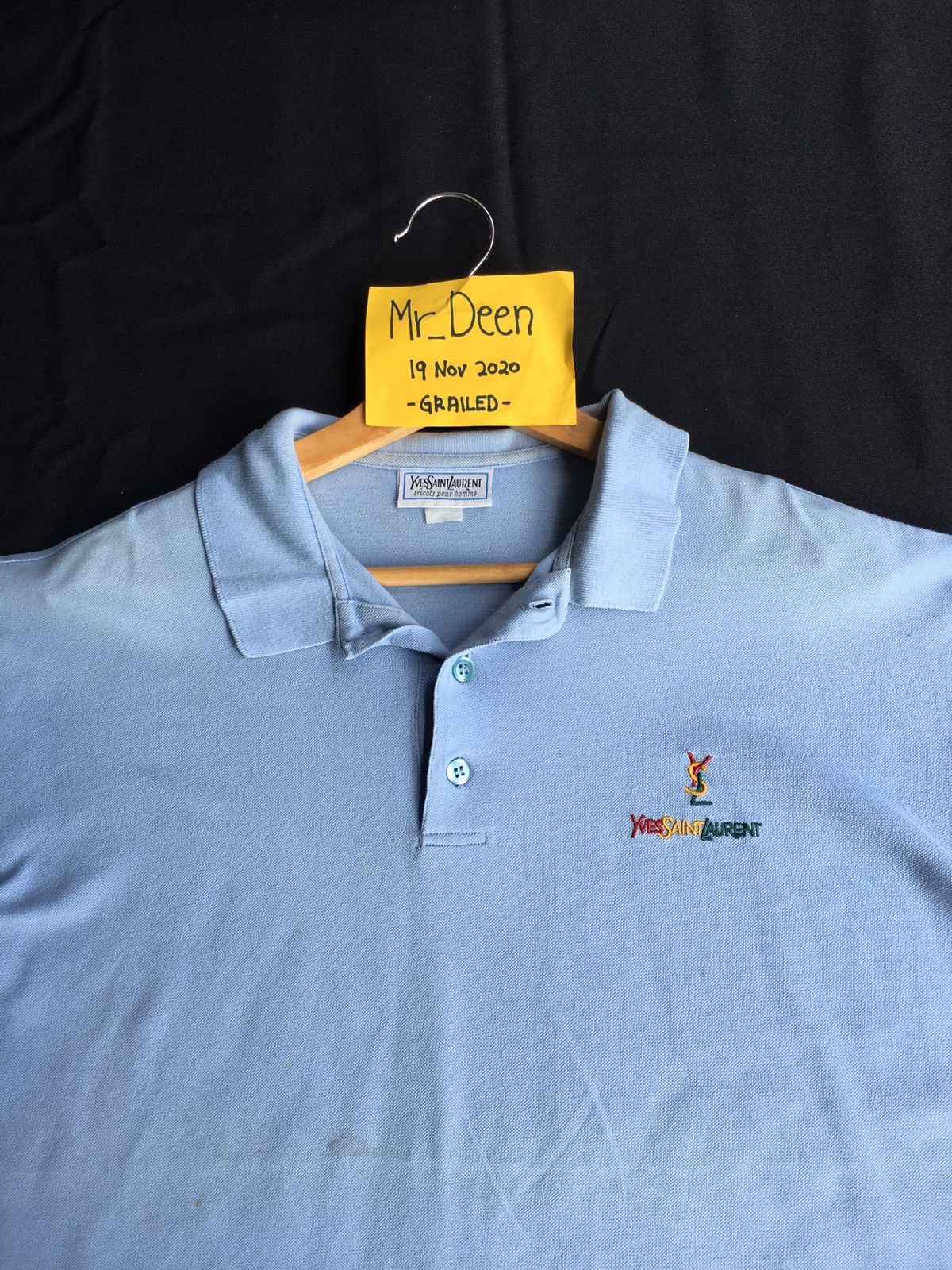 Yves Saint Laurent Vtg Yves Saint Laurent YSL Pour Homme SmallSpellout Polo Size US M / EU 48-50 / 2 - 1 Thumbnail