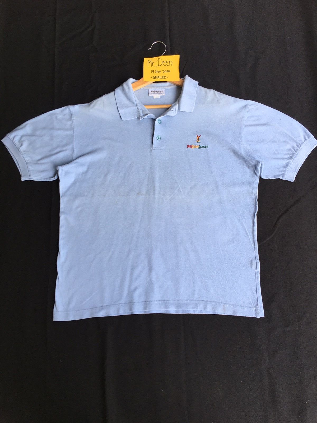 Yves Saint Laurent Vtg Yves Saint Laurent YSL Pour Homme SmallSpellout Polo Size US M / EU 48-50 / 2 - 2 Thumbnail