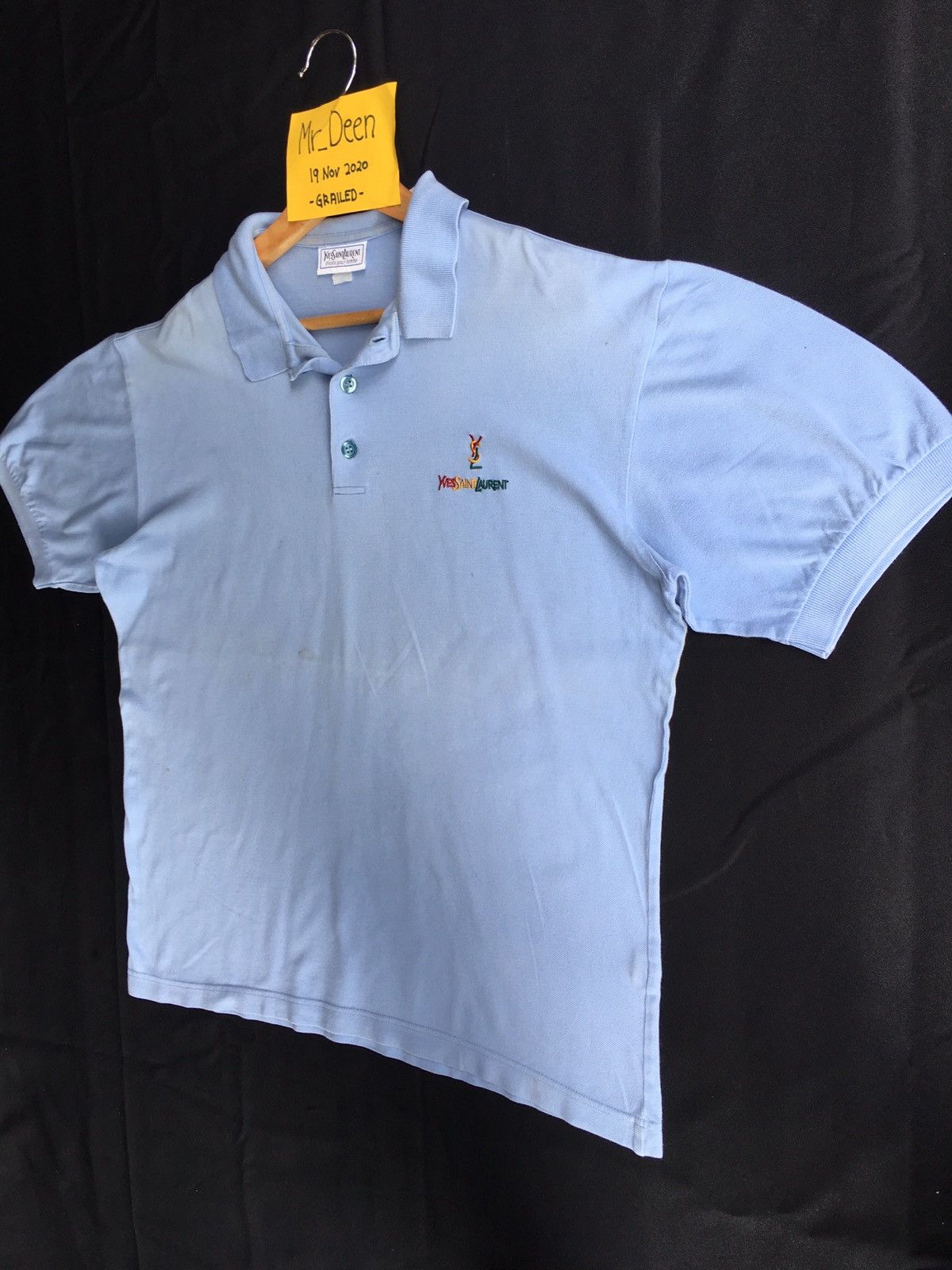Yves Saint Laurent Vtg Yves Saint Laurent YSL Pour Homme SmallSpellout Polo Size US M / EU 48-50 / 2 - 4 Thumbnail