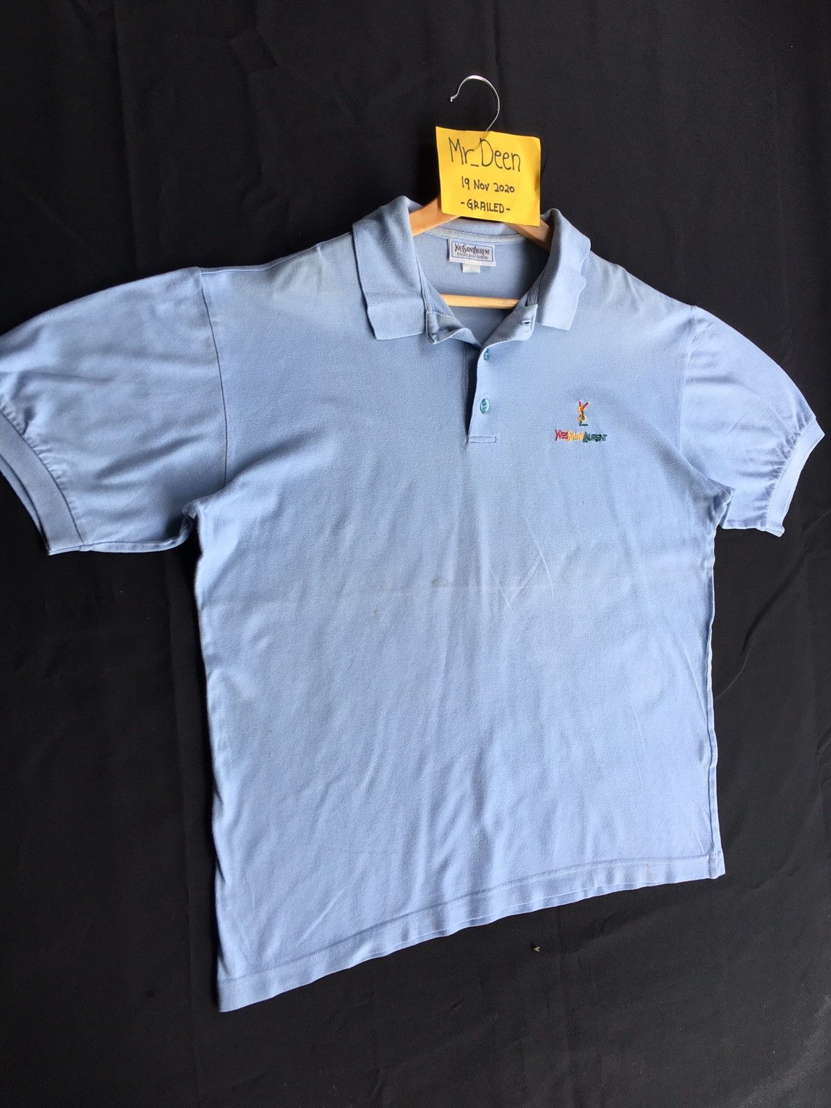 Yves Saint Laurent Vtg Yves Saint Laurent YSL Pour Homme SmallSpellout Polo Size US M / EU 48-50 / 2 - 3 Thumbnail
