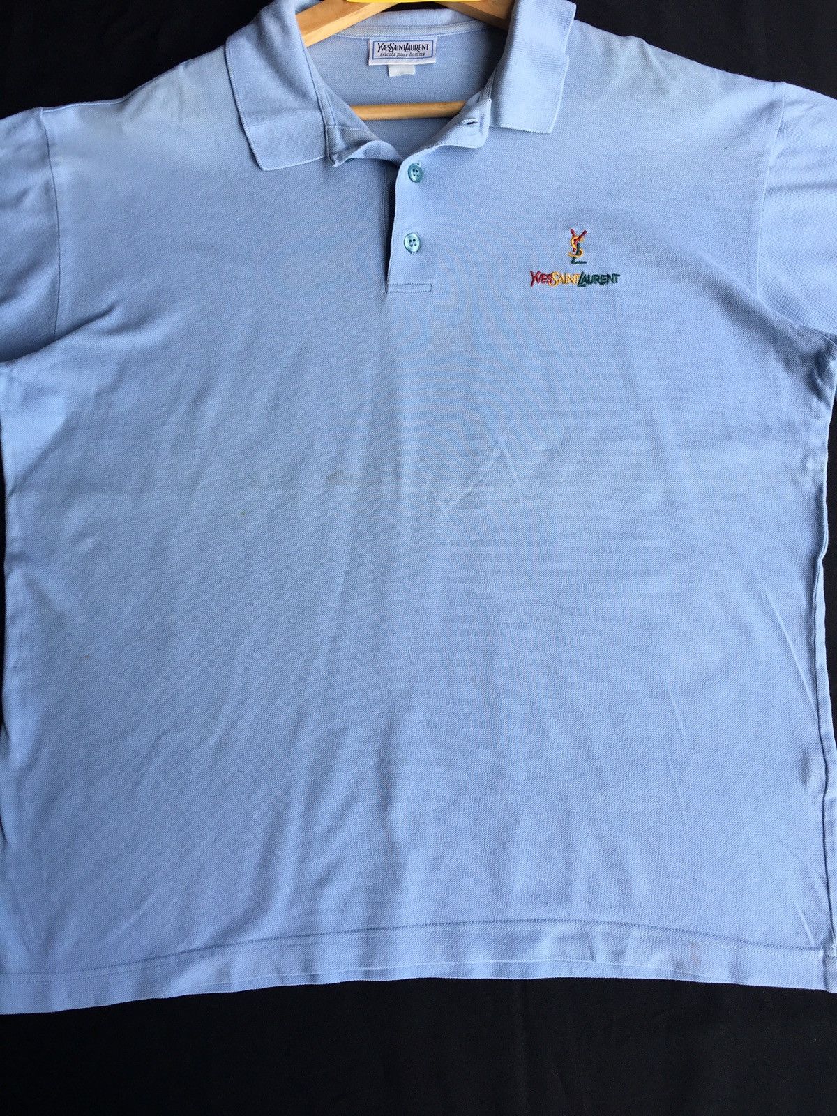 Yves Saint Laurent Vtg Yves Saint Laurent YSL Pour Homme SmallSpellout Polo Size US M / EU 48-50 / 2 - 6 Thumbnail