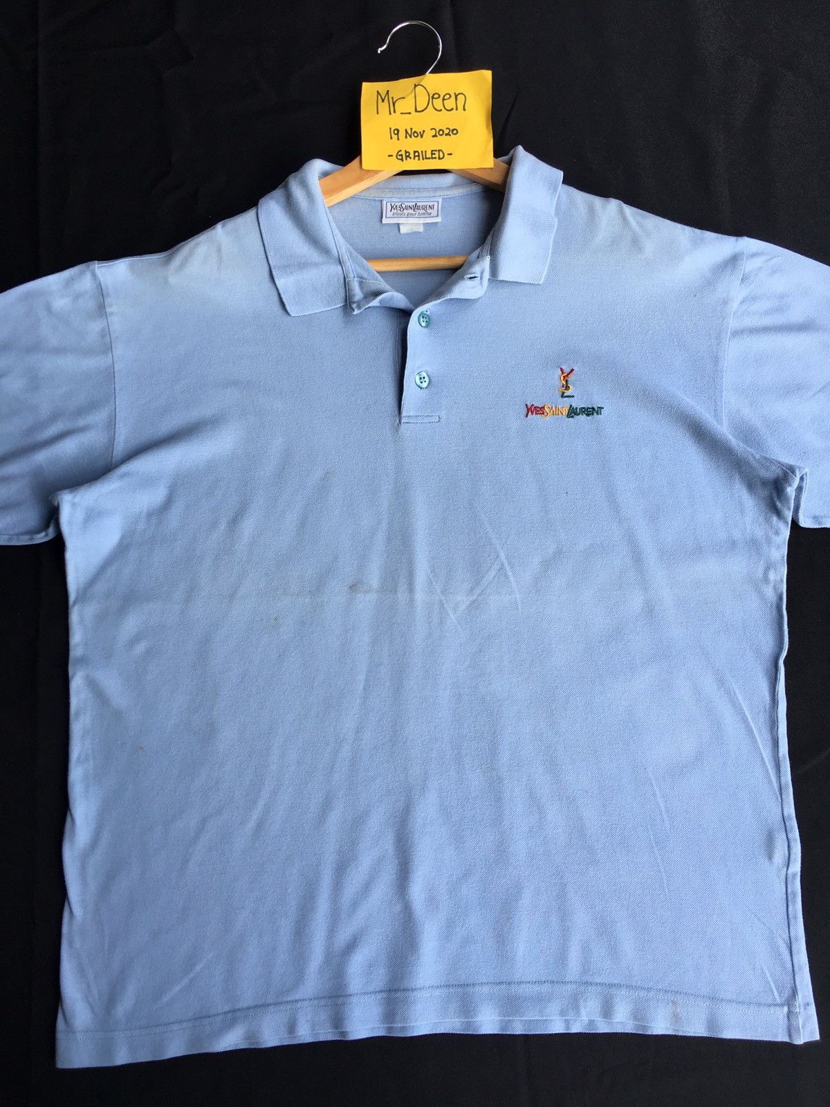 Yves Saint Laurent Vtg Yves Saint Laurent YSL Pour Homme SmallSpellout Polo Size US M / EU 48-50 / 2 - 5 Thumbnail