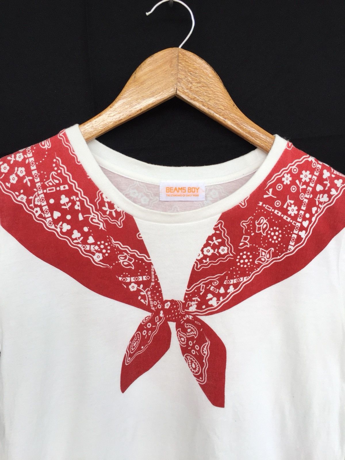 Beams Plus OG Beams 🇯🇵 Paisley Bandana Neck White Shirt Size US XS / EU 42 / 0 - 2 Thumbnail