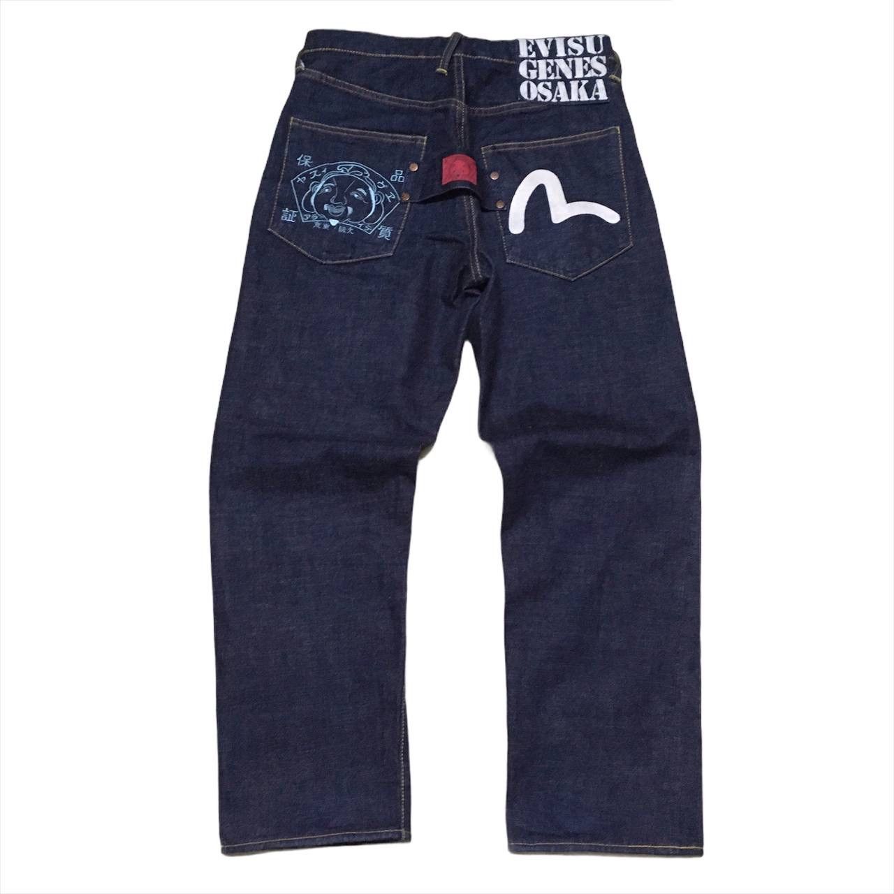 image of Evisu Genes Osaka Selvedge Denim Jeans in Blue, Men's (Size 30)