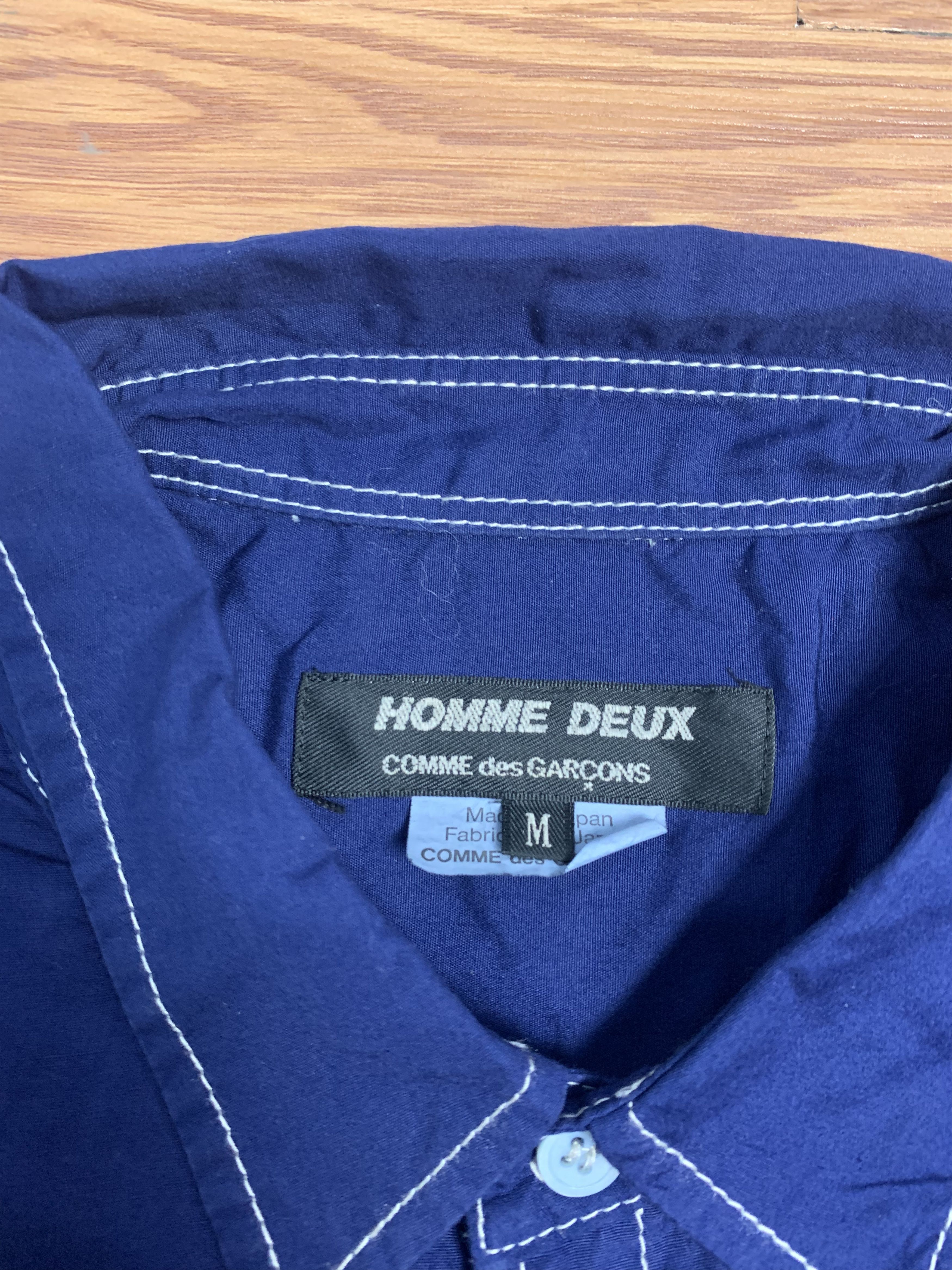 Comme des Garcons Contrast Stitch Dyed Blue Button Shirt Size US M / EU 48-50 / 2 - 5 Thumbnail