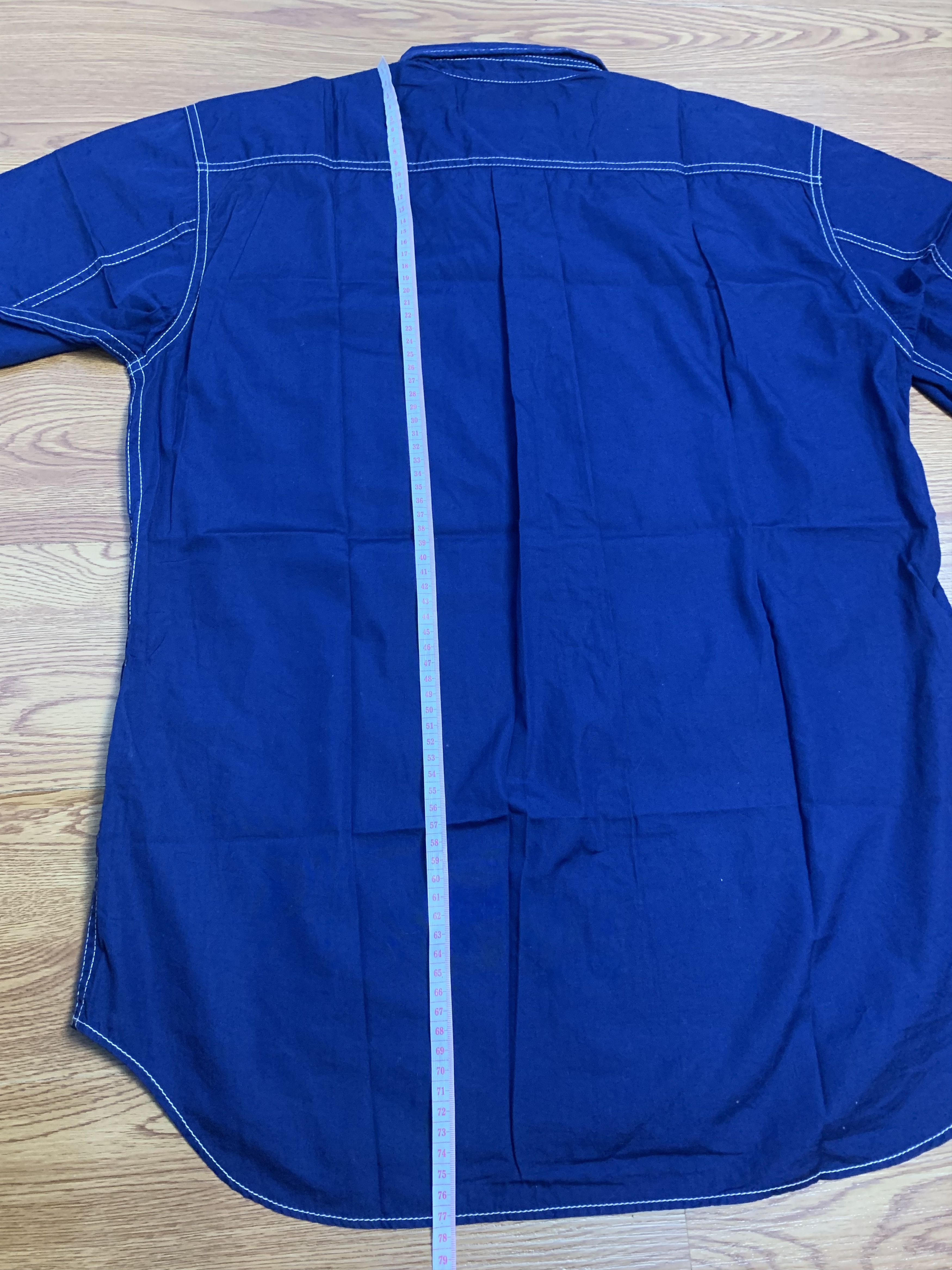 Comme des Garcons Contrast Stitch Dyed Blue Button Shirt Size US M / EU 48-50 / 2 - 9 Thumbnail