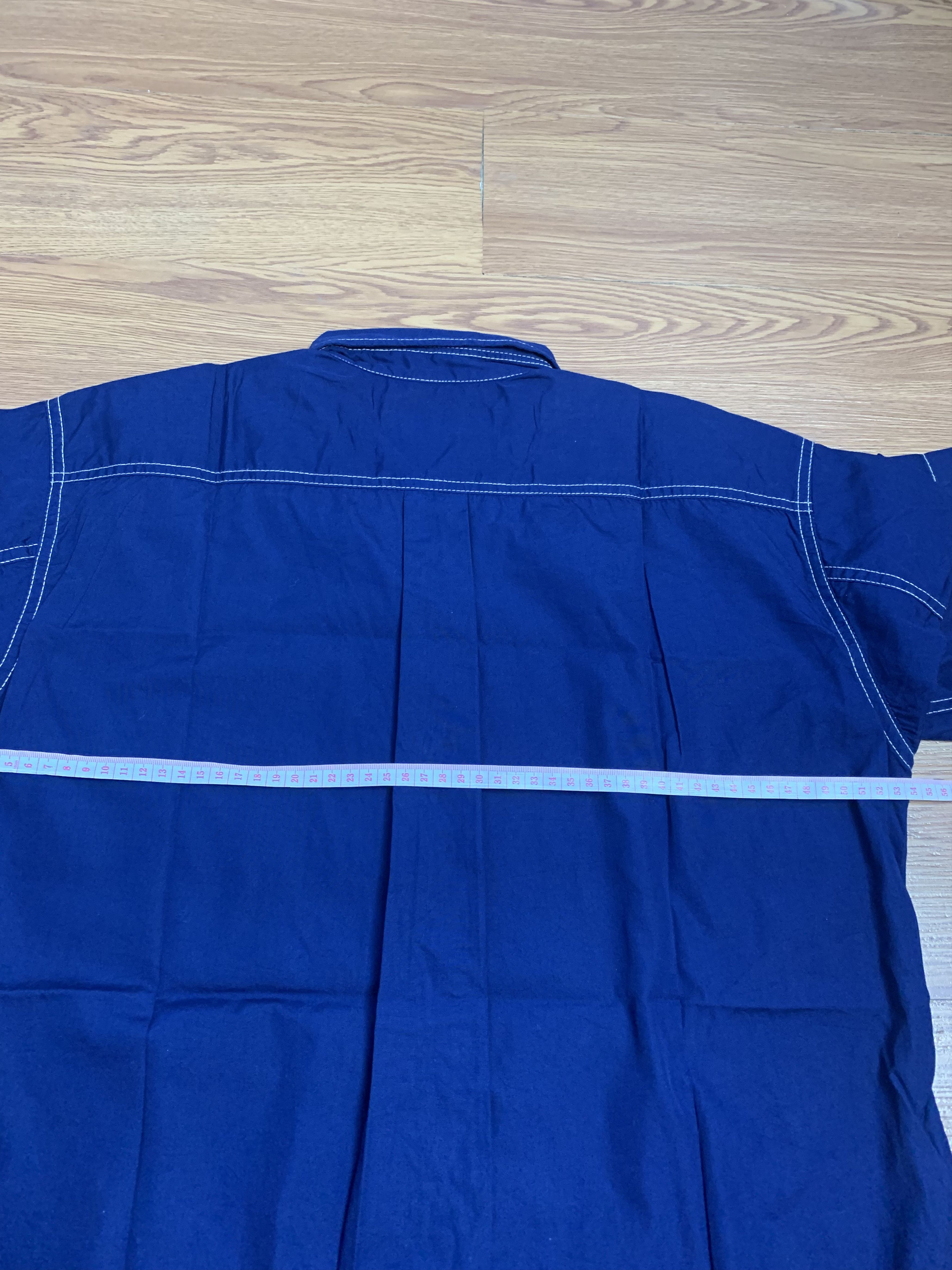Comme des Garcons Contrast Stitch Dyed Blue Button Shirt Size US M / EU 48-50 / 2 - 8 Thumbnail