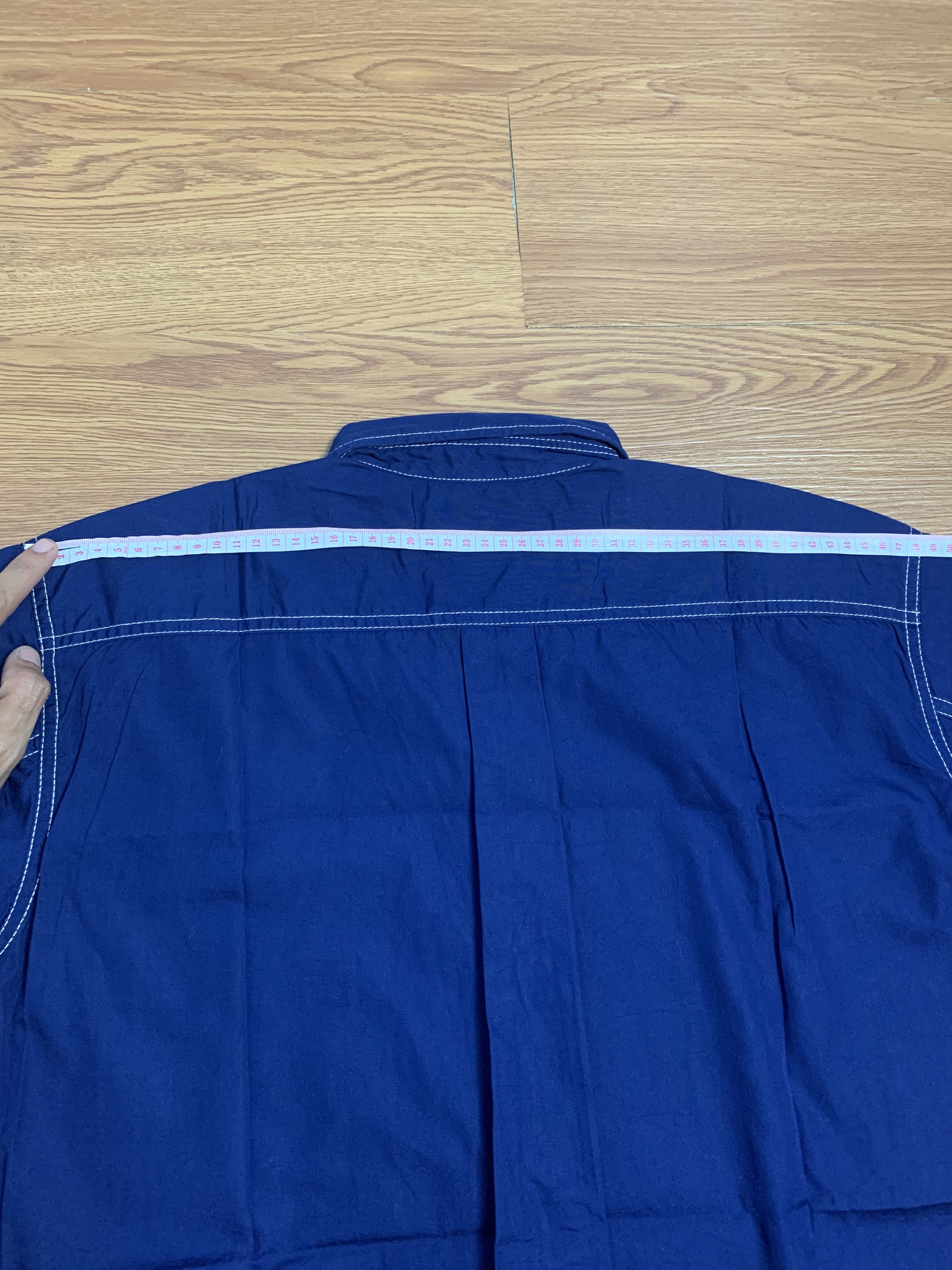 Comme des Garcons Contrast Stitch Dyed Blue Button Shirt Size US M / EU 48-50 / 2 - 10 Thumbnail