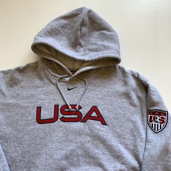 Nike Vintage 90s Nike Embroidered Center Swoosh USA soccer hoodie Grailed