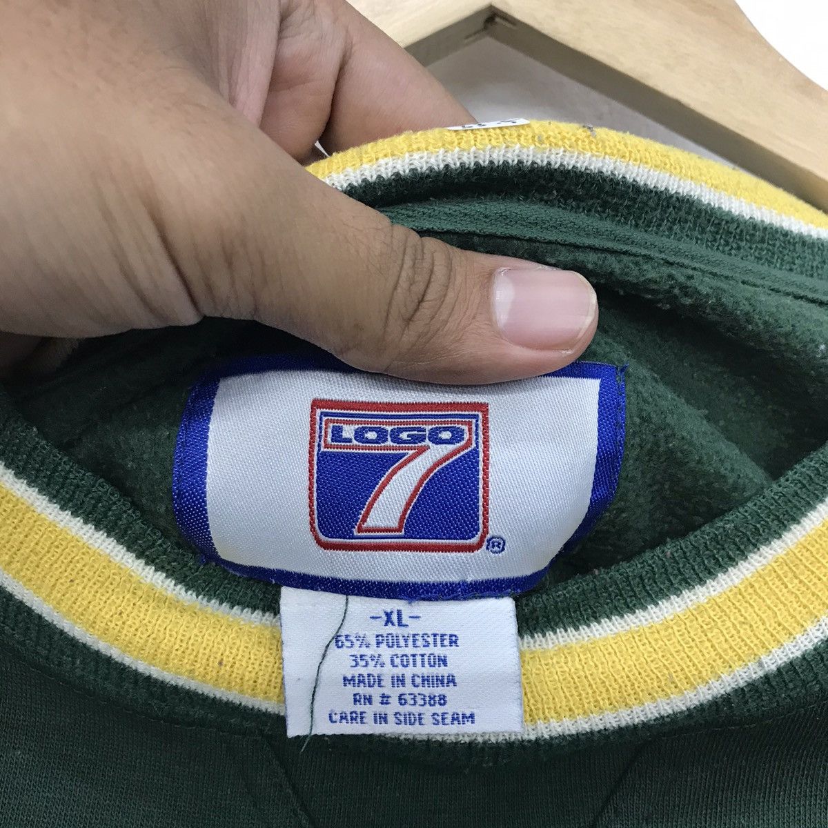 Logo 7 × NFL × Vintage Rare!!Vintage NFL Green Bay Packers Big Spellout Sweatshirt Size US XL / EU 56 / 4 - 13 Thumbnail