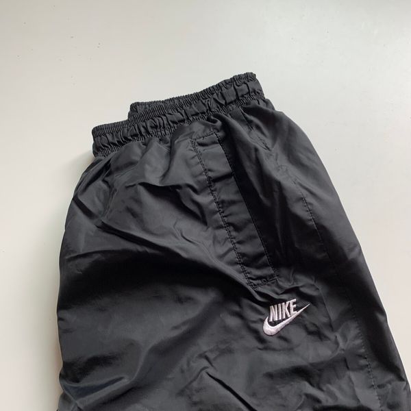 Nike vintage 90s black white swoosh track pants