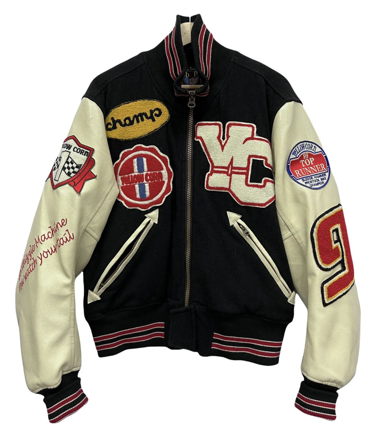 Vintage Vtg DRAGSTER YELLOW CORN Sledge Hammer Biker Varsity Jacket Size US M / EU 48-50 / 2 - 1 Thumbnail