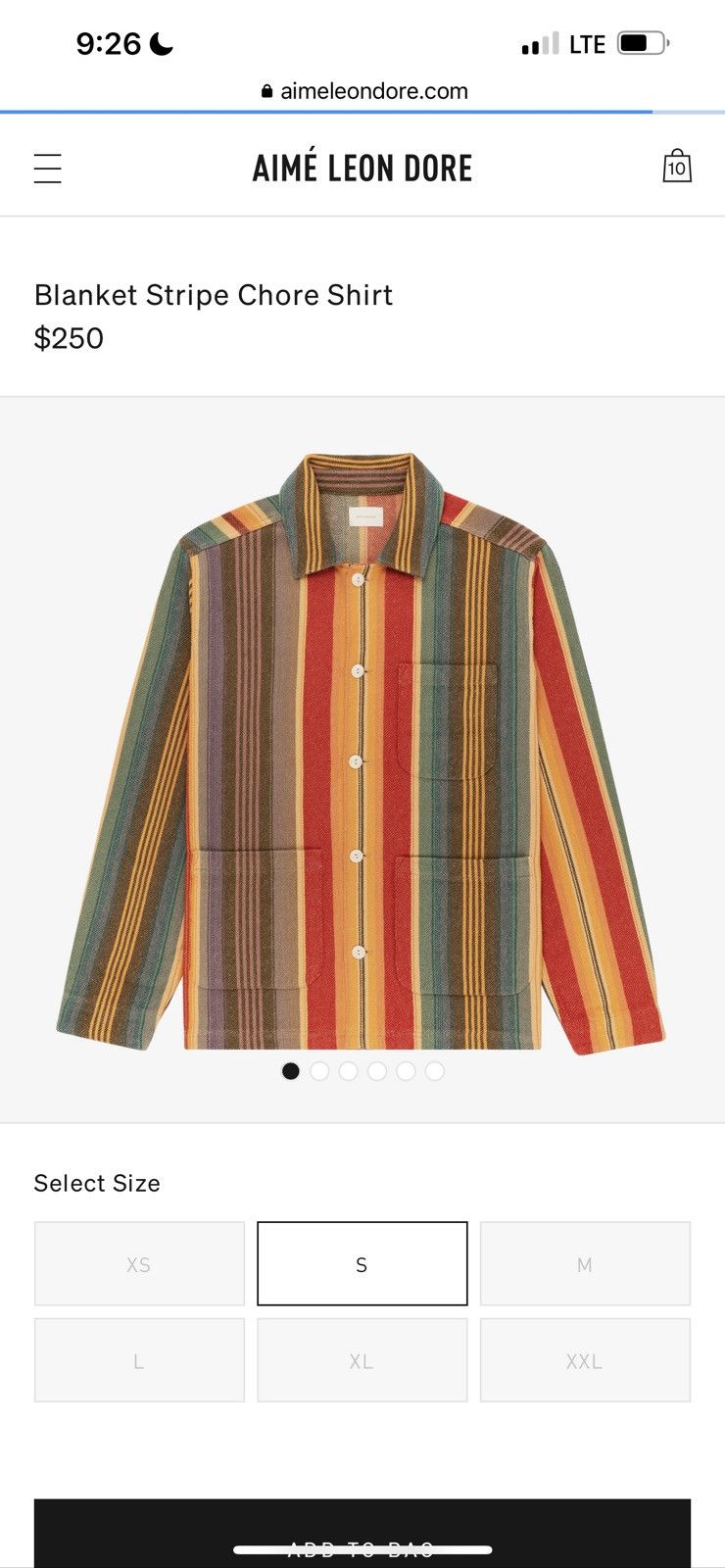 Aime Leon Dore Blanket Stripe Chore Shirt Size US L / EU 52-54 / 3 - 7 Thumbnail