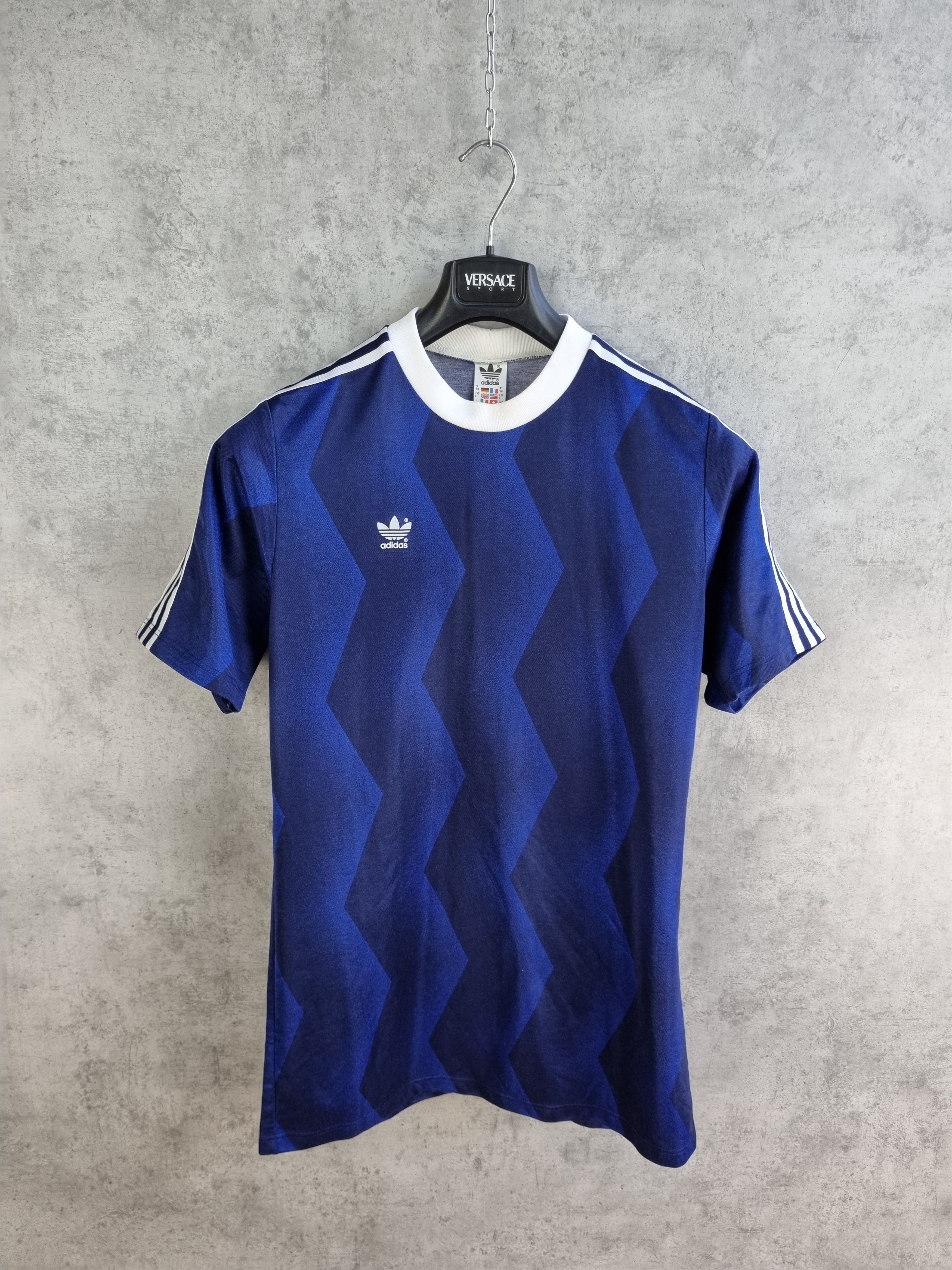 image of 80's Vintage Adidas Bruised Banana Blue Balenciaga Style, Men's (Size Medium)