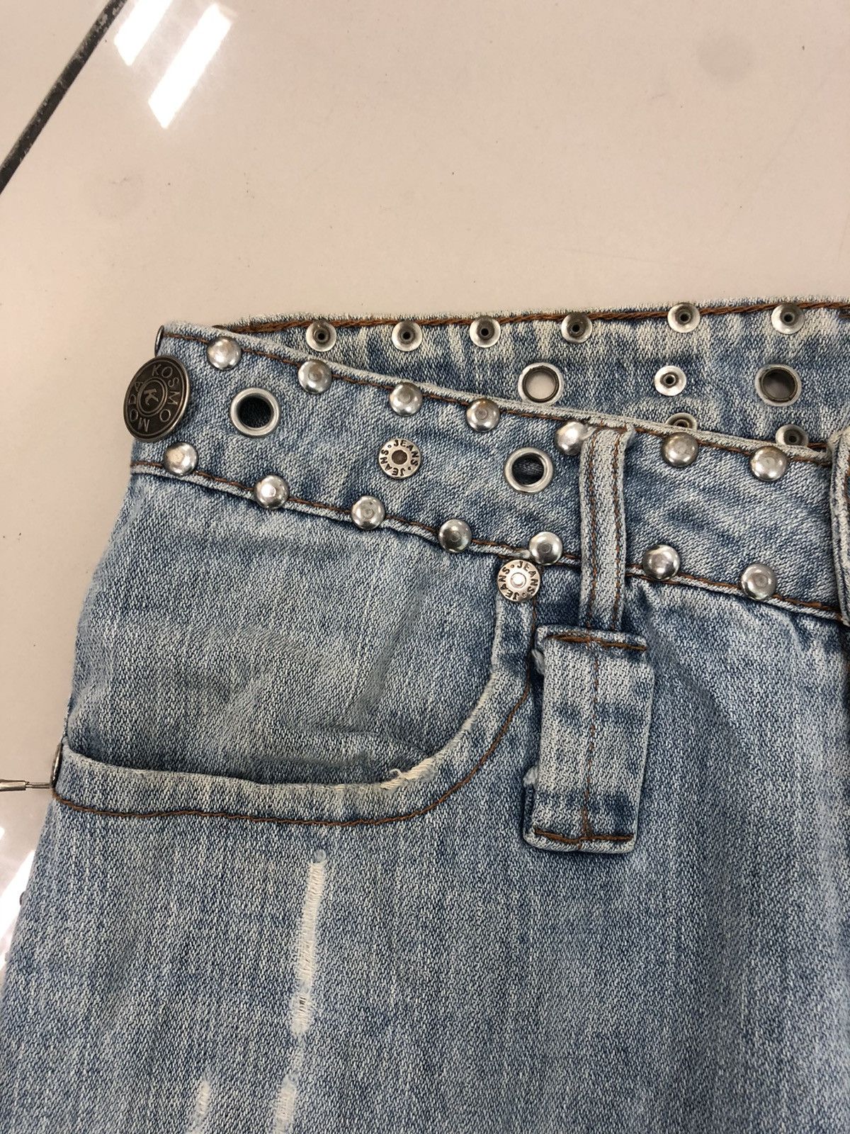 Seditionaries Distressed COSMO MODA denim with Rare Iron Button at Waist Size US 31 - 6 Thumbnail
