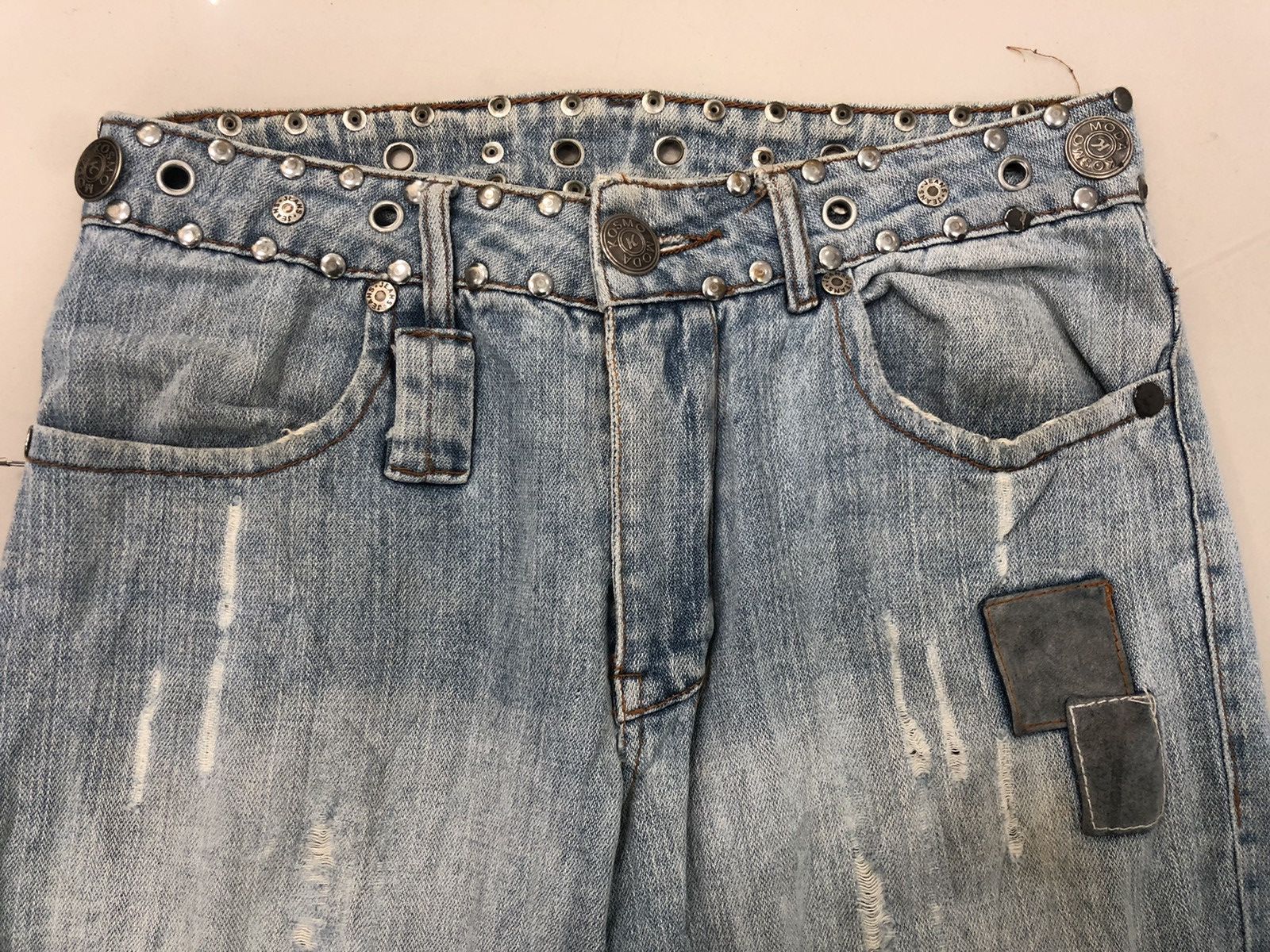 Seditionaries Distressed COSMO MODA denim with Rare Iron Button at Waist Size US 31 - 5 Thumbnail